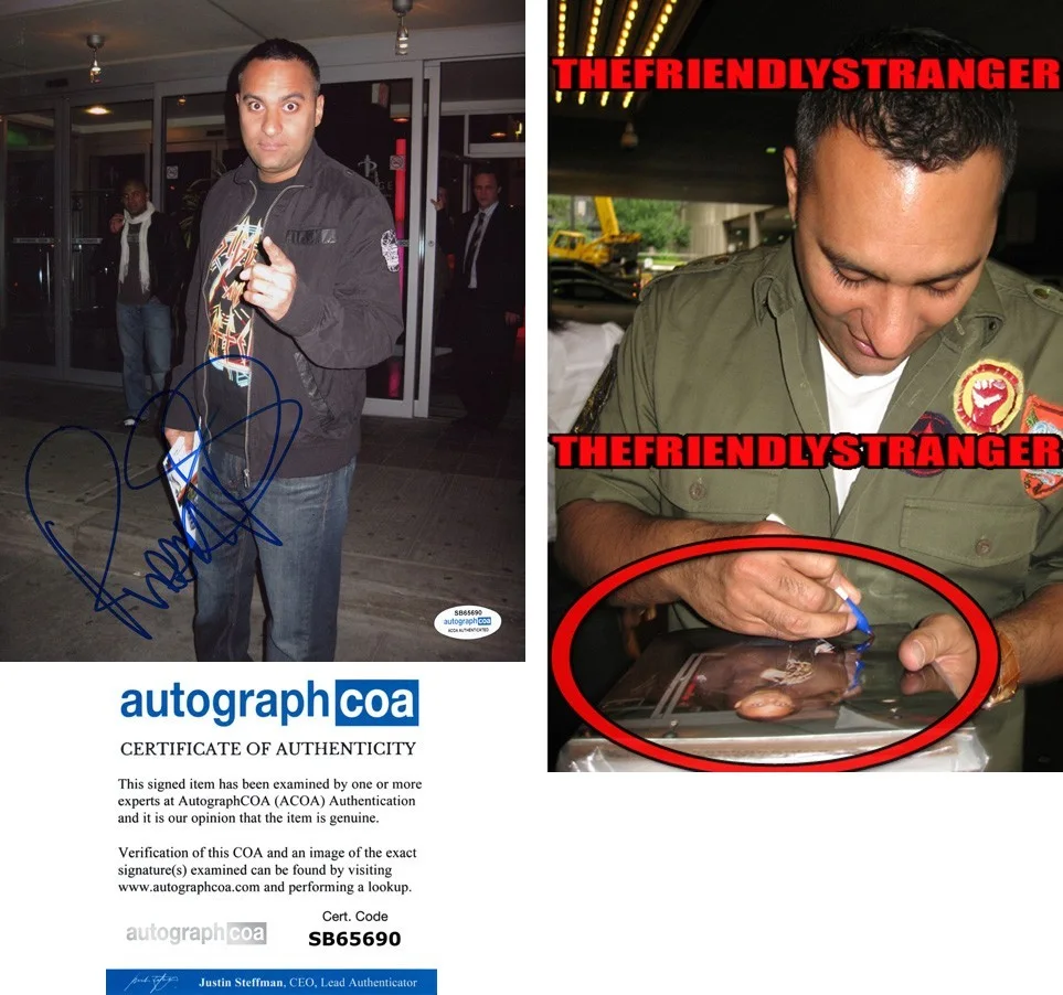 Russell Peters — Russell Peters signed 8x10 Photo EXACT PROOF e COMEDIAN Full Signature ACOA COA
