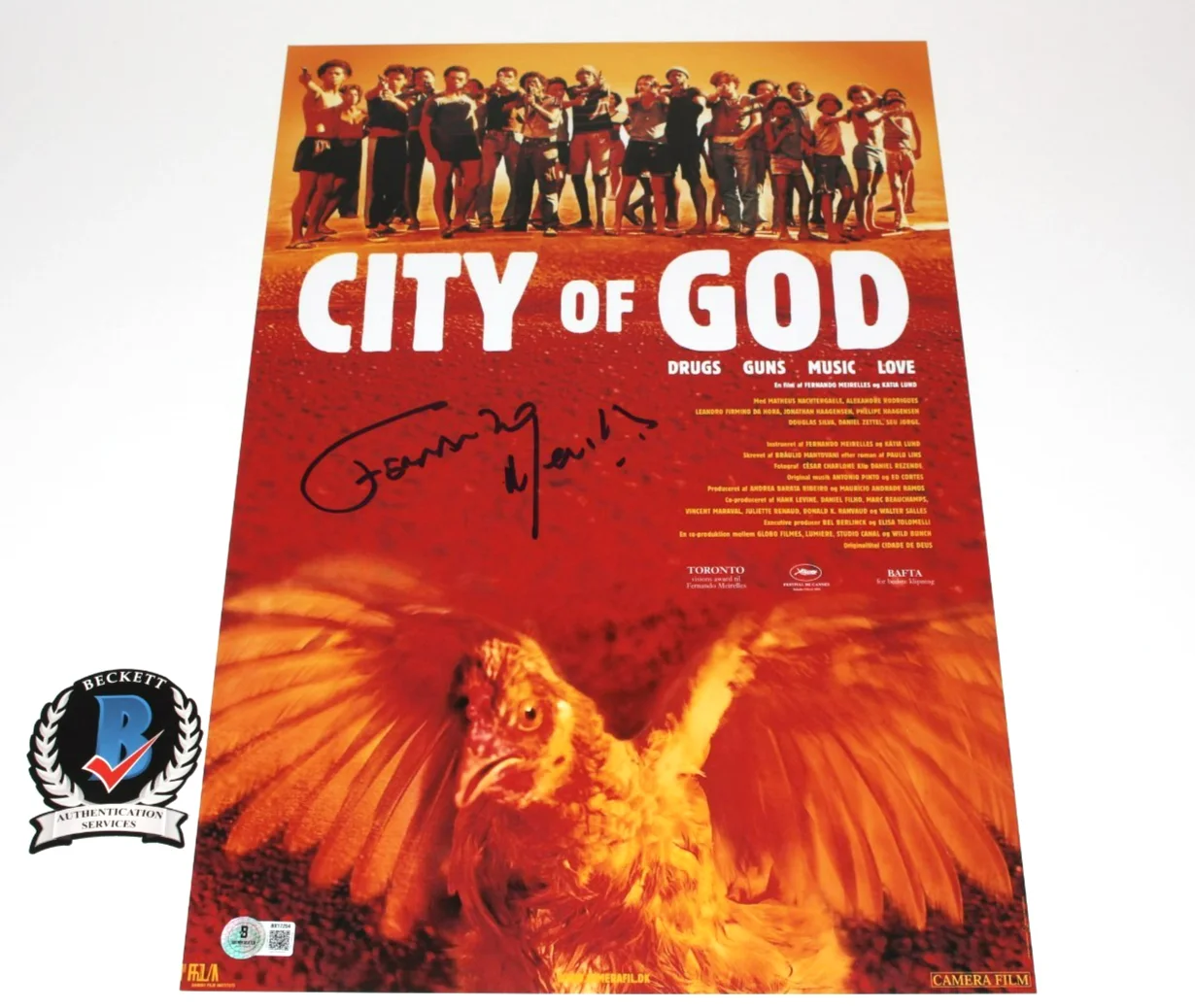 FERNANDO MEIRELLES SIGNED CITY OF GOD 12x18 MOVIE POSTER 1 BECKETT COA AUTOGRAPH, изображение 2