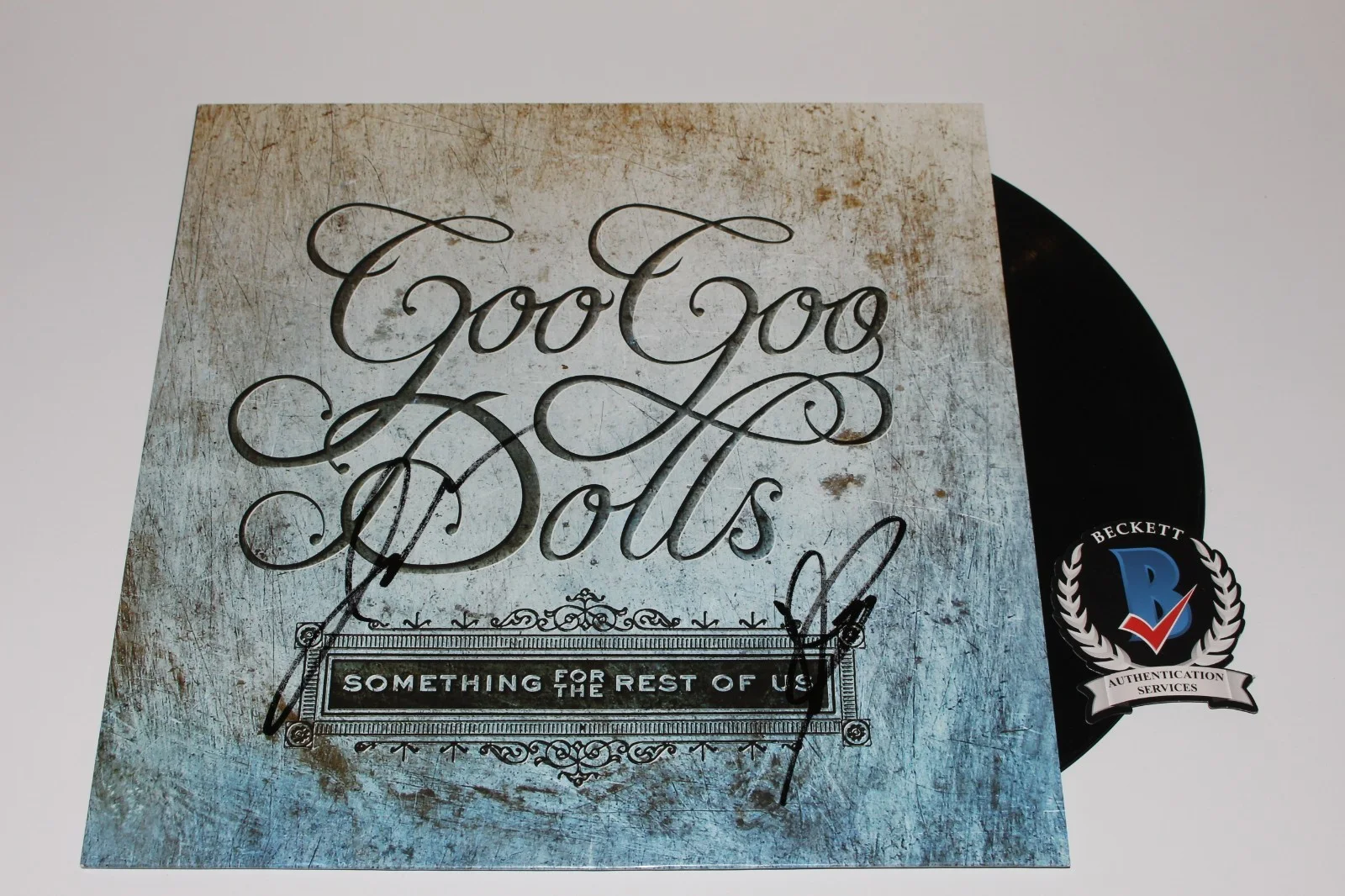GOO GOO DOLLS SIGNED SOMETHING FOR THE REST OF US ALBUM VINYL RECORD BECKETT COA, изображение 3