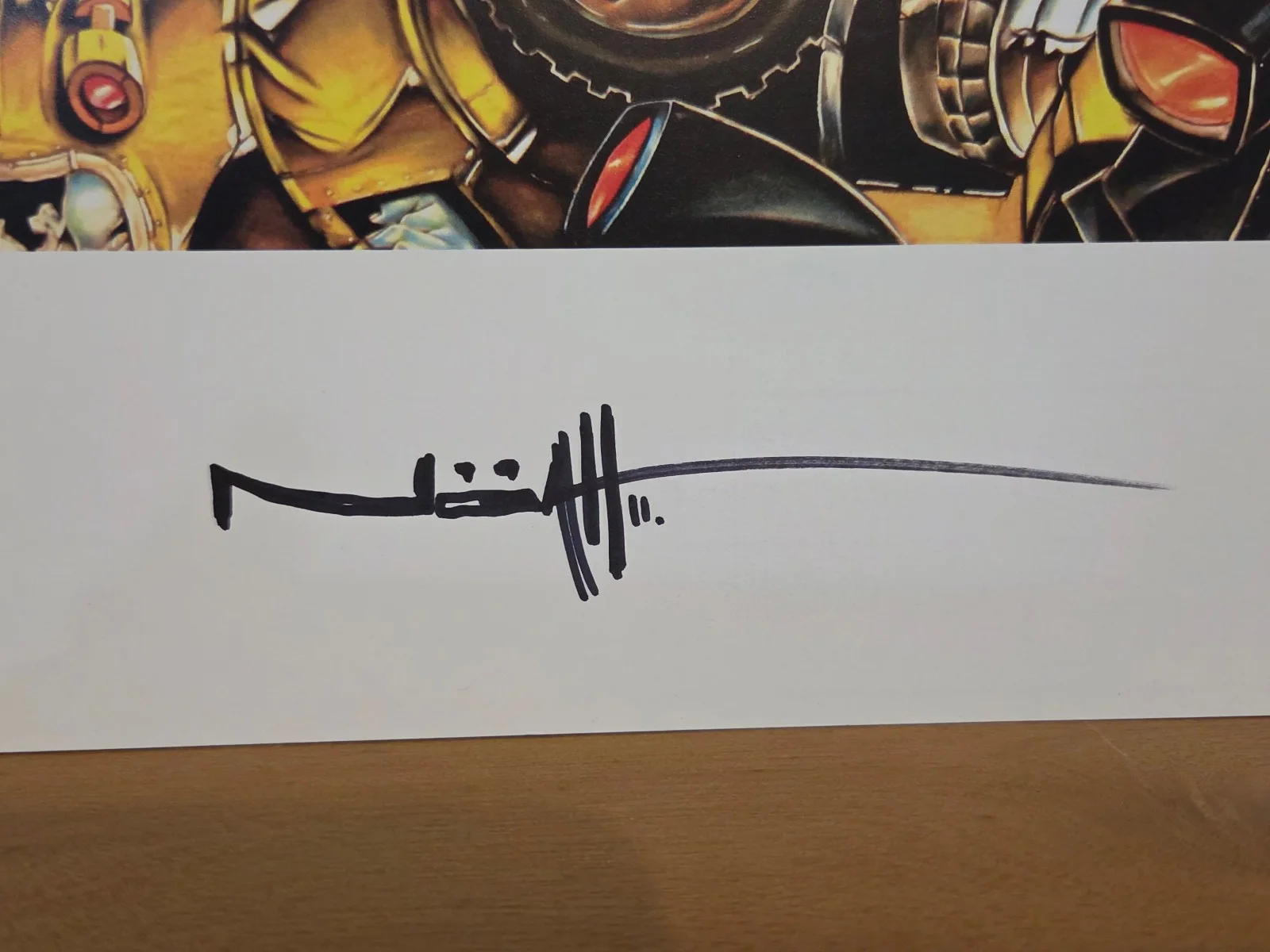 Signed/Inscribed Transformers Bumblebee ART, unknown artist (tell me!), image 3