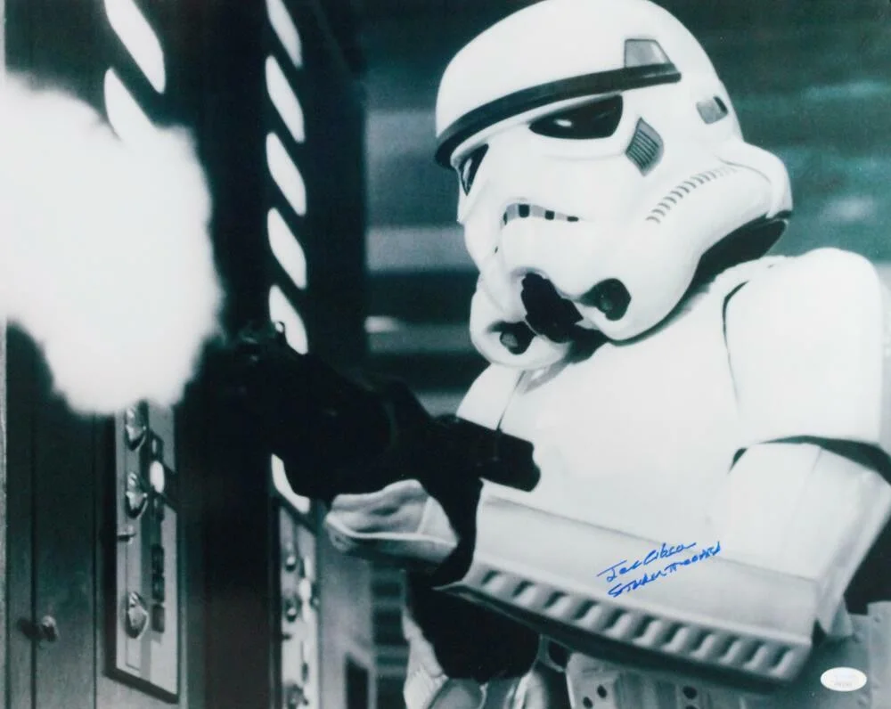 Joe Gibson — Joe Gibson Autographed Firing Gun 16x20 Photo w/ Stormtrooper - JSA Auth *Blue