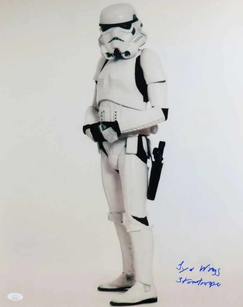 Syd Wragg — Syd Wragg Signed Sideways Full Body 16x20 Photo w/ Stormtrooper - JSA Auth *Blue
