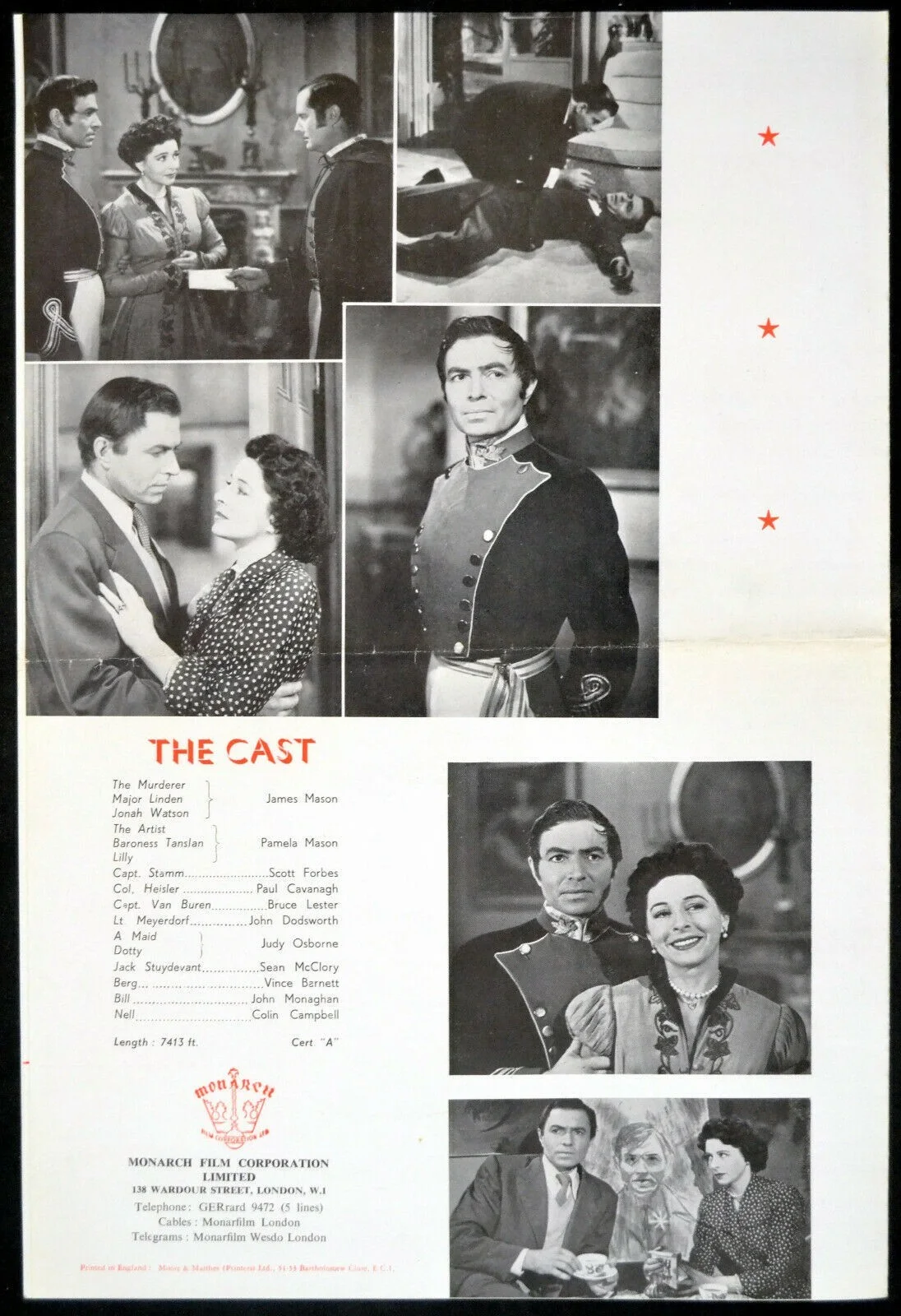 CHARADE 1954 James Mason, Pamela Kellino LARGE SYNOPSIS, image 2