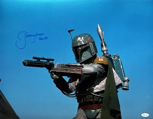 Jeremy Bulloch Signed Star Wars Boba Fett Blue Background 16x20 Photo JSA W Auth, изображение 3