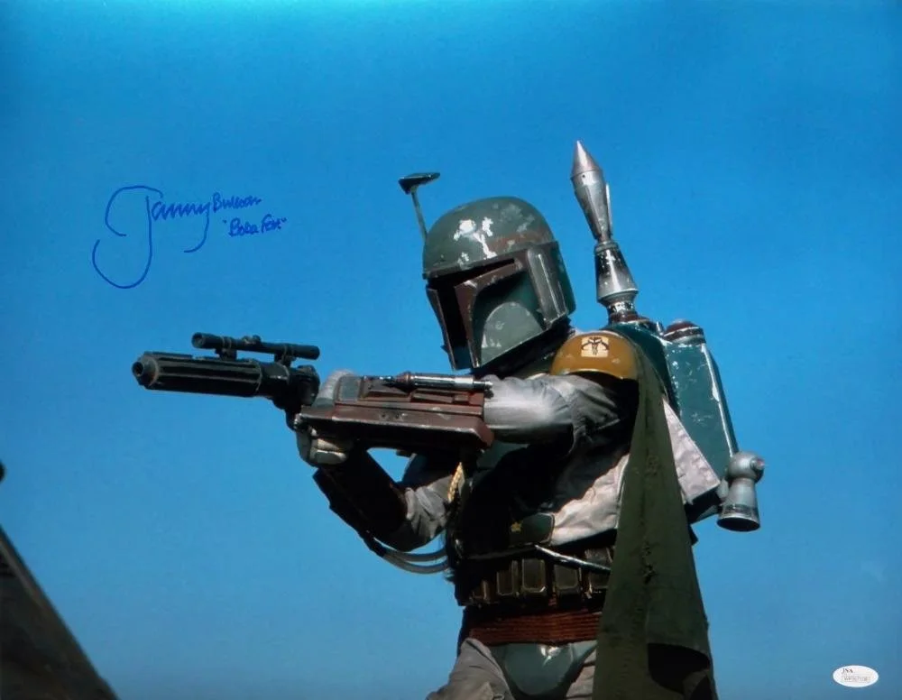 Jeremy Bulloch Signed Star Wars Boba Fett Blue Background 16x20 Photo JSA W Auth, изображение 4