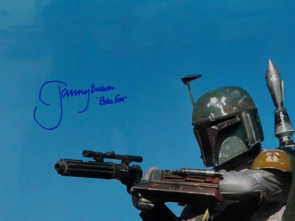 Jeremy Bulloch Signed Star Wars Boba Fett Blue Background 16x20 Photo JSA W Auth, изображение 5