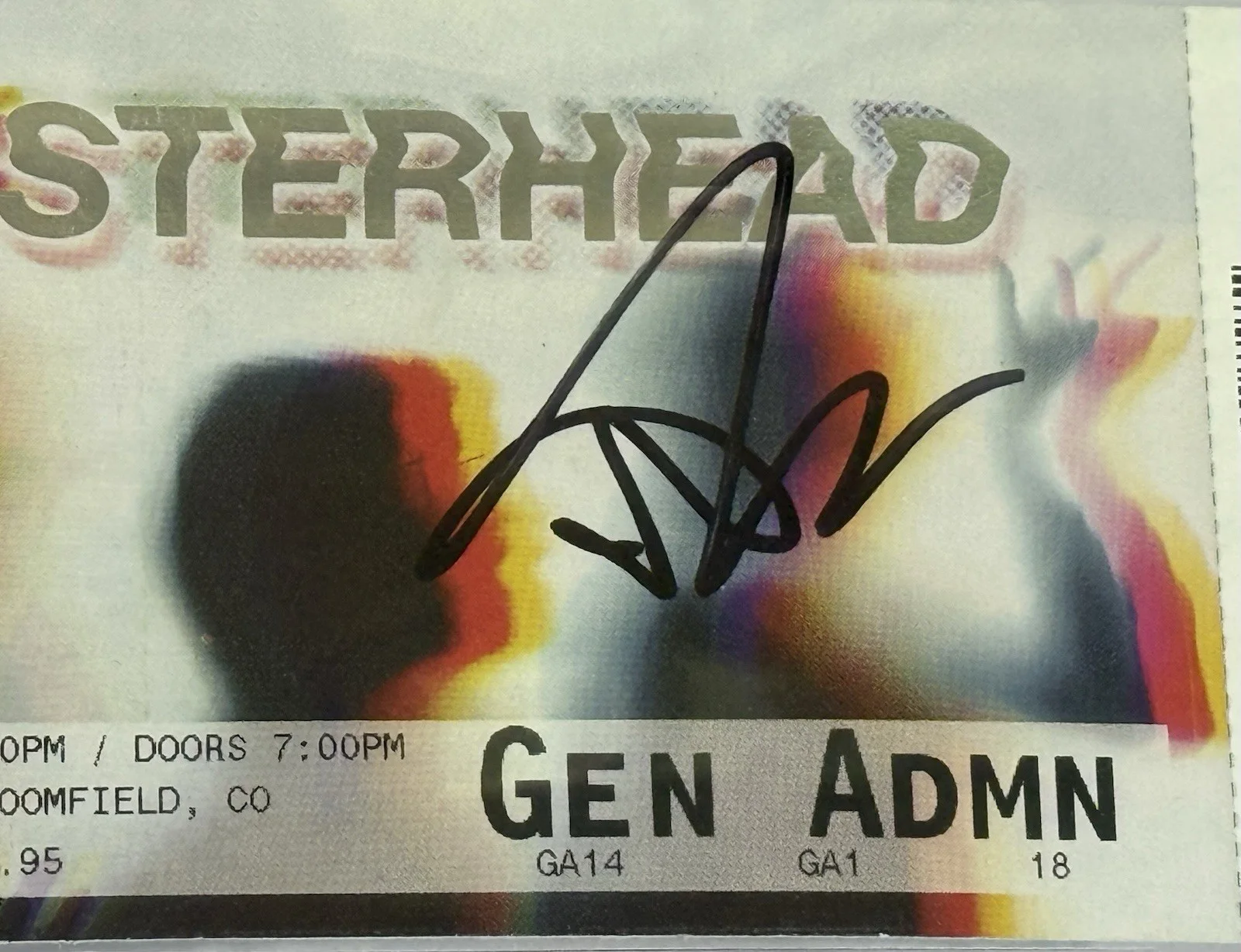 Trey Anastasio signed Oysterhead Ticket 2020 Denver concert beckett cos slab, изображение 3