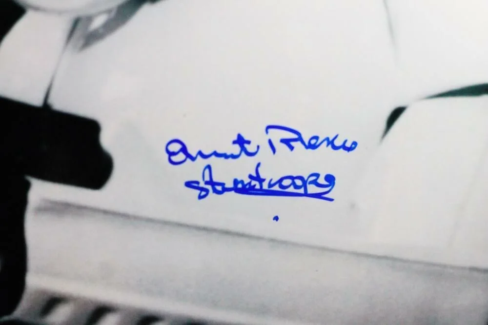 Quentin Pierre — Quentin Pierre Autographed Firing Gun 16x20 Photo w/Stormtrooper- JSA Auth *Blue, image 2