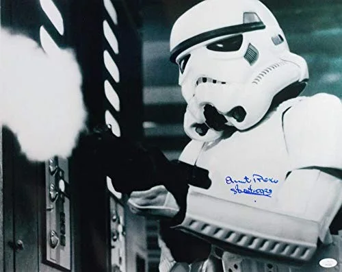 Quentin Pierre — Quentin Pierre Autographed Firing Gun 16x20 Photo w/Stormtrooper- JSA Auth *Blue, image 3
