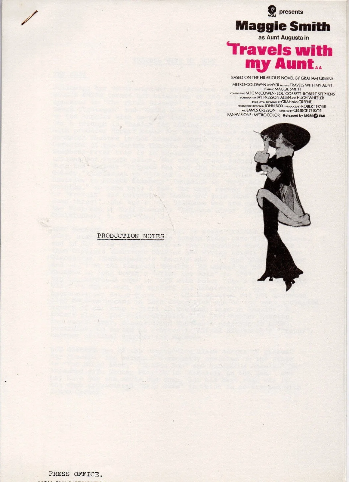 TRAVELS WITH MY AUNT 1972 Maggie Smith, Alec McCowen, Graham Greene SYNOPSIS, image 2