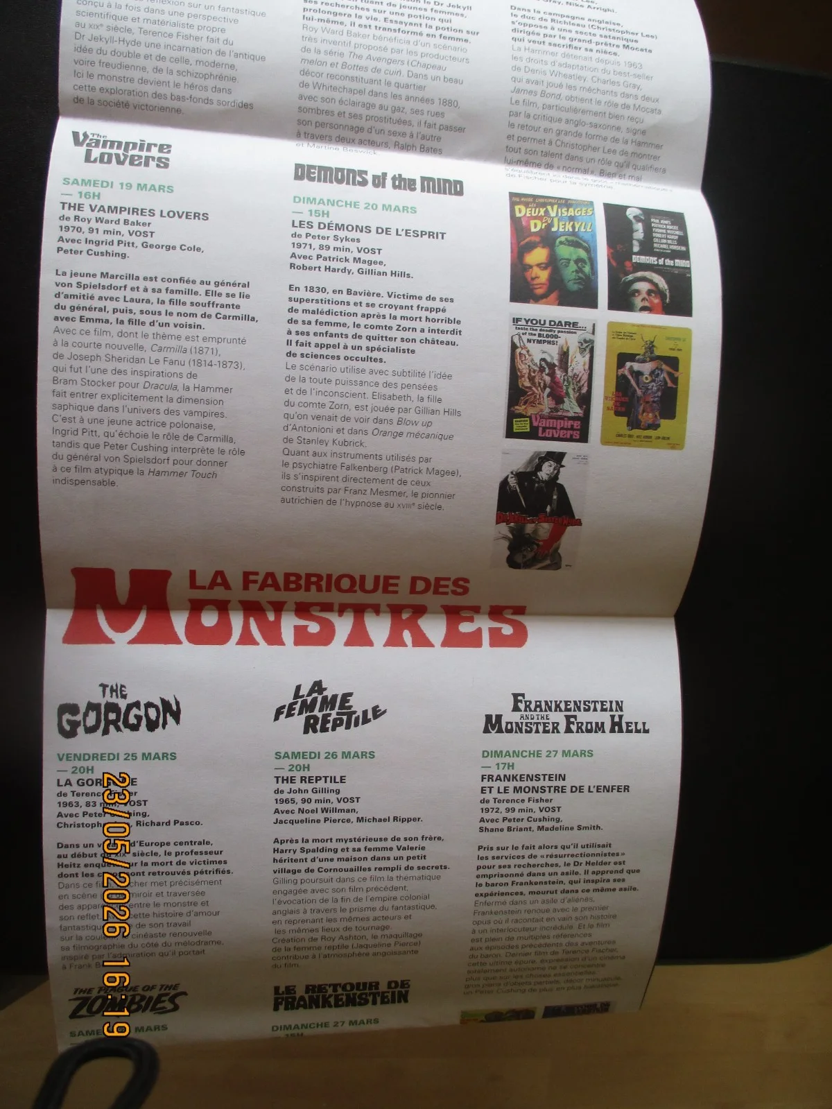 Hammer Horror Festival Brochure - May 2011 French, Poster., image 2