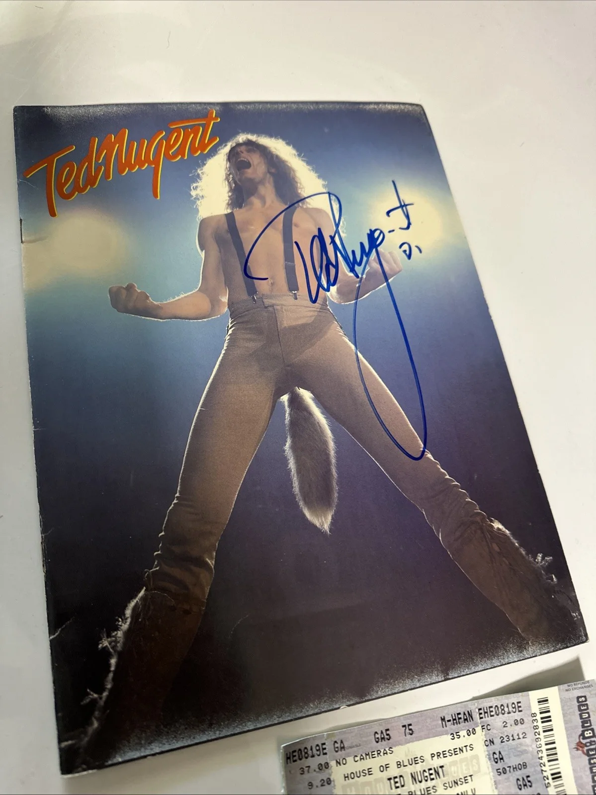 Ted Nugent Autograph Program Signed with House Blues Ticket 2006 ￼, image 4