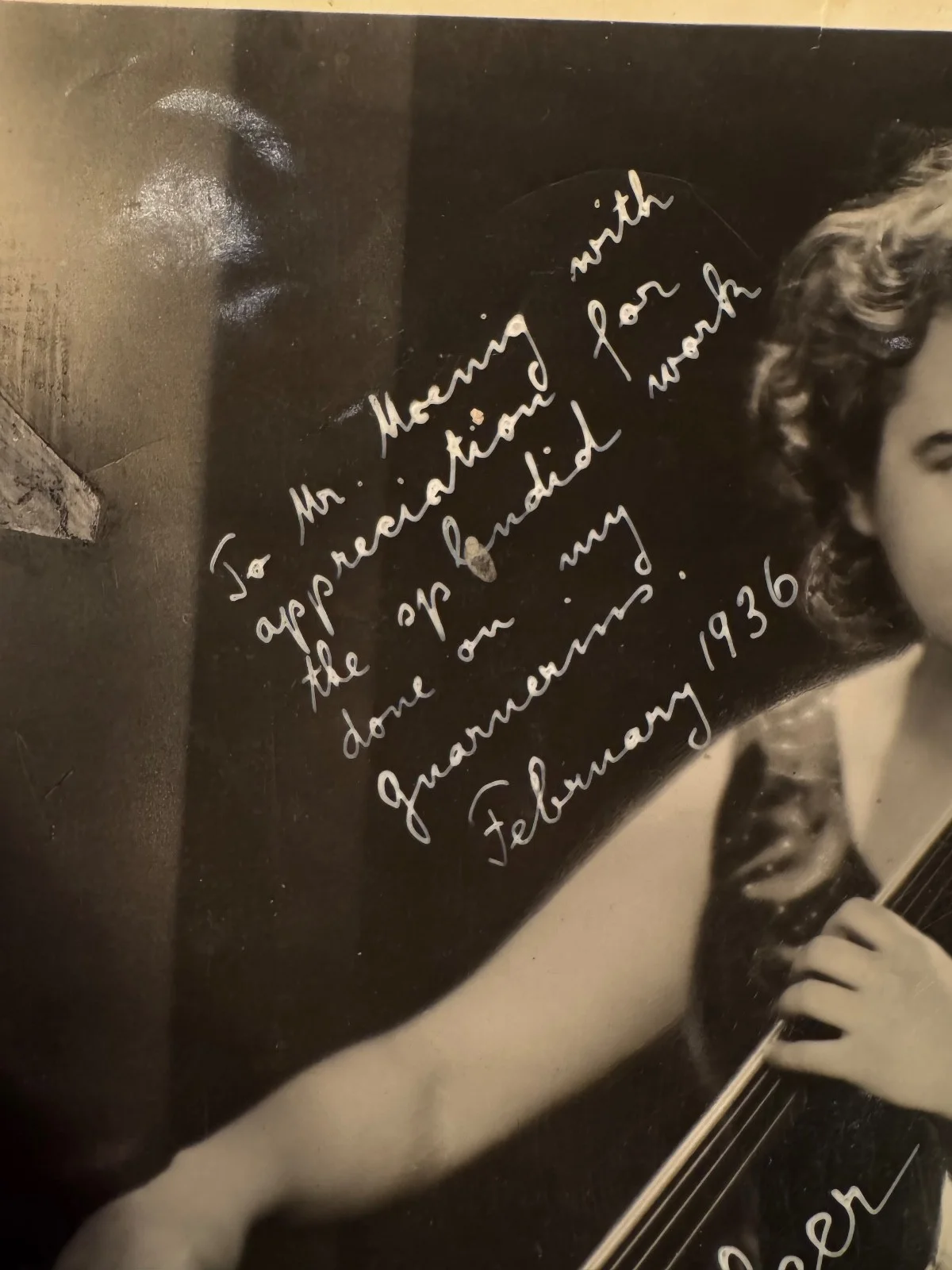ELSA HILGER cellist autographed photo to MOENNIG 1936 Ex-Tarisio Guarnerius, image 4