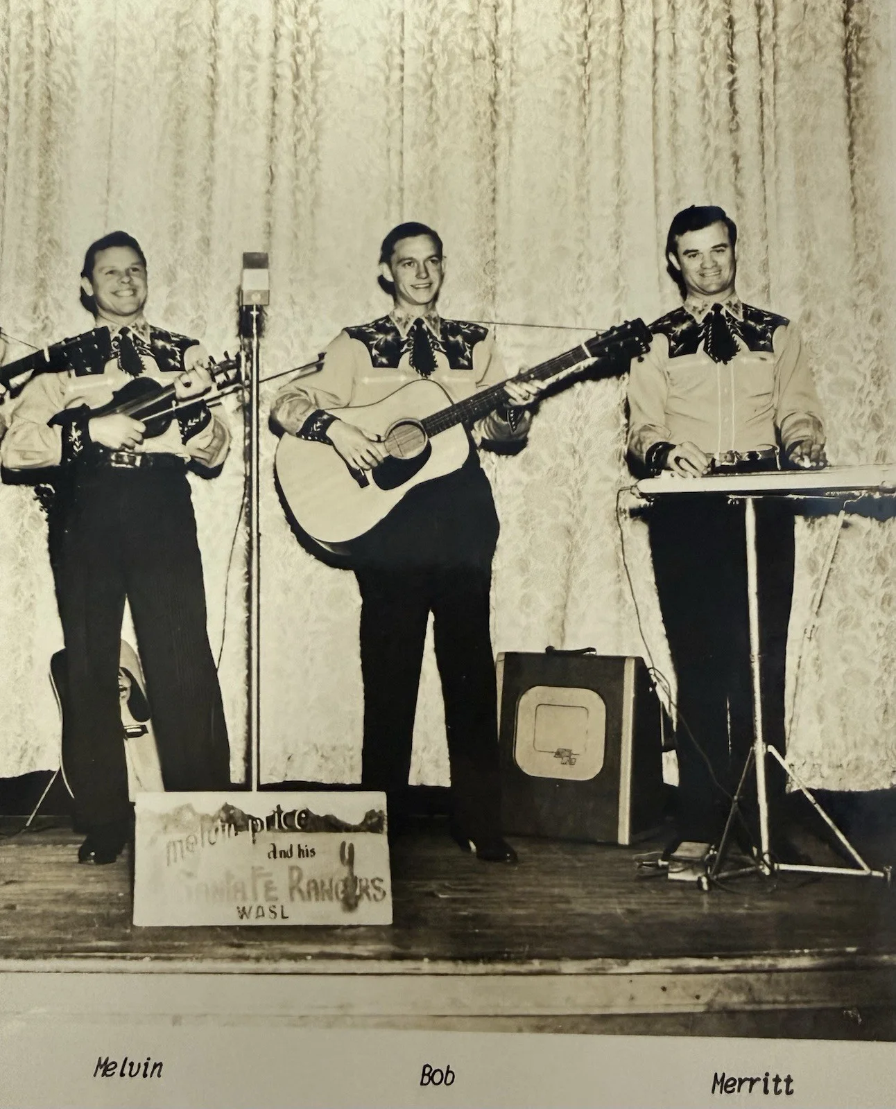 Mel Price, Bob Fluharty, Merritt Murphey, Bill Smith, Ernie Seiler — Mel Price Santa Fe Rangers SIGNED Photo c.1950 WASL Radio 5 Autographs Country, изображение 5