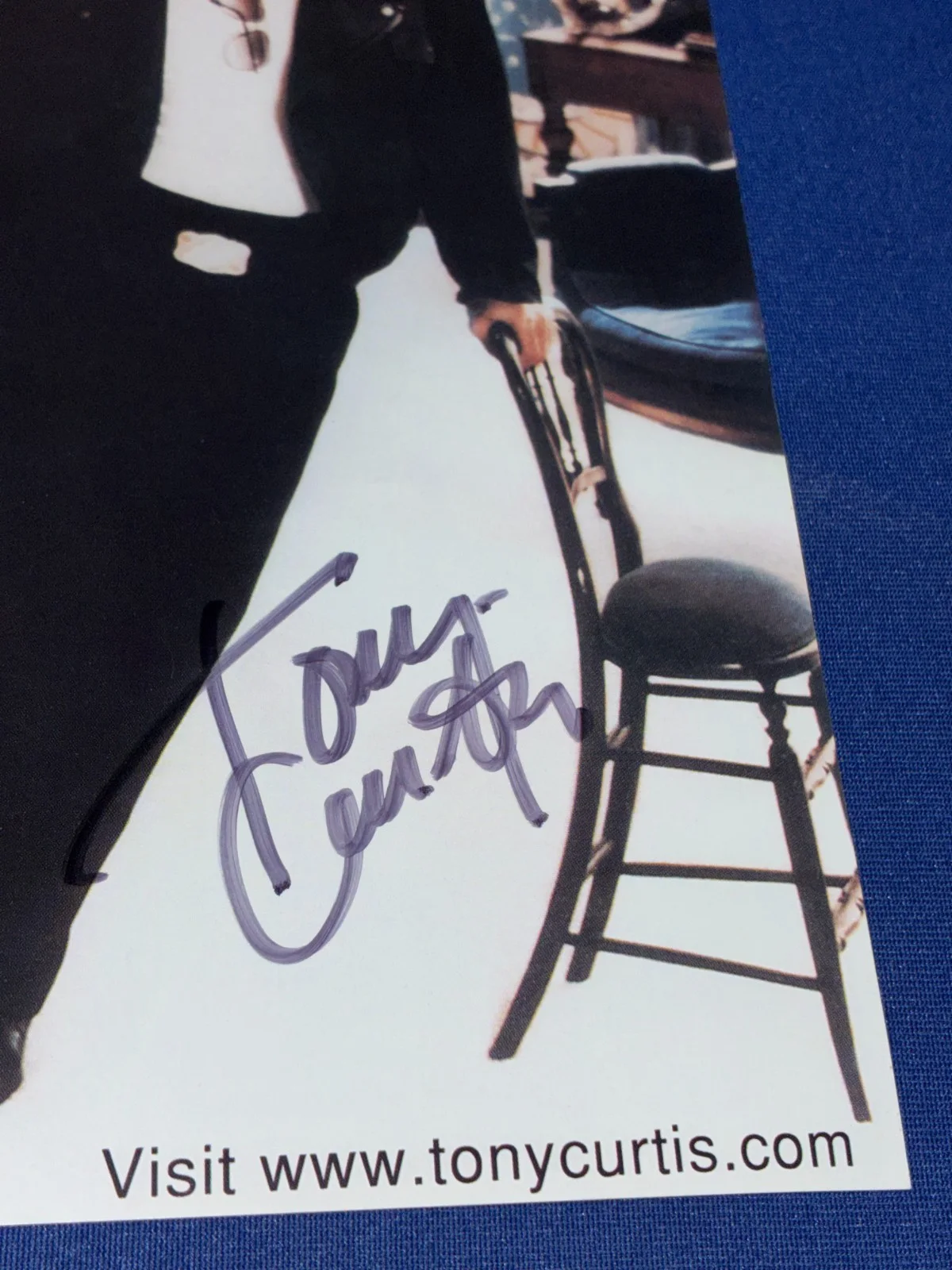 VINTAGE Tony Curtis Signed Autographed 8x10 Color Photo, image 2
