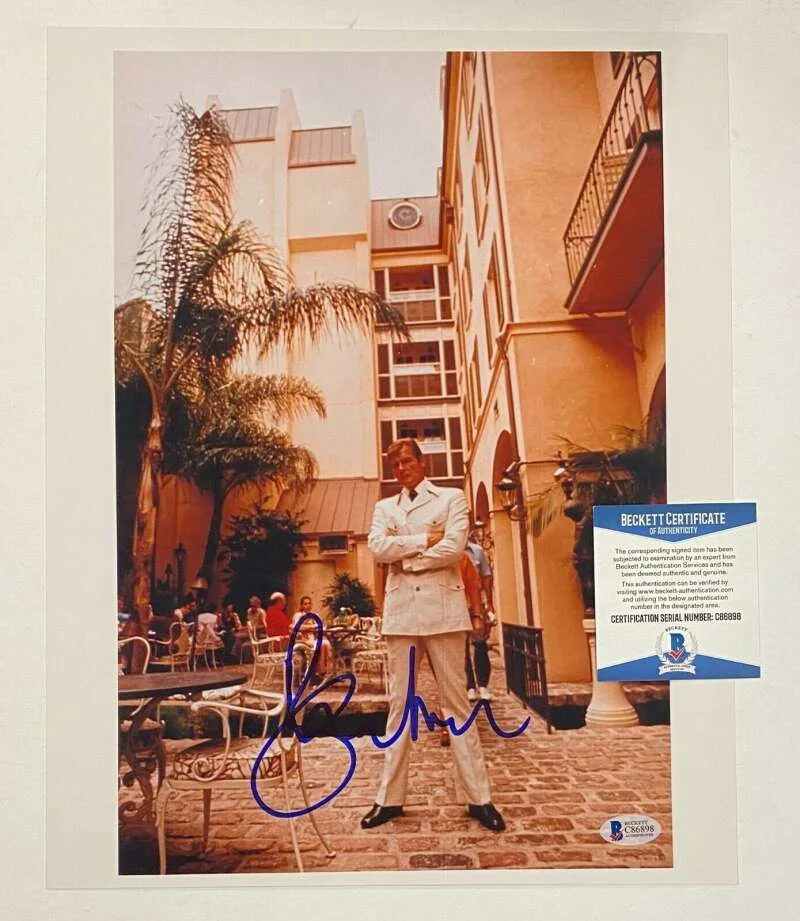 Roger Moore — Roger Moore BAS Beckett Coa Signed 11x14 James Bond Photo Autograph