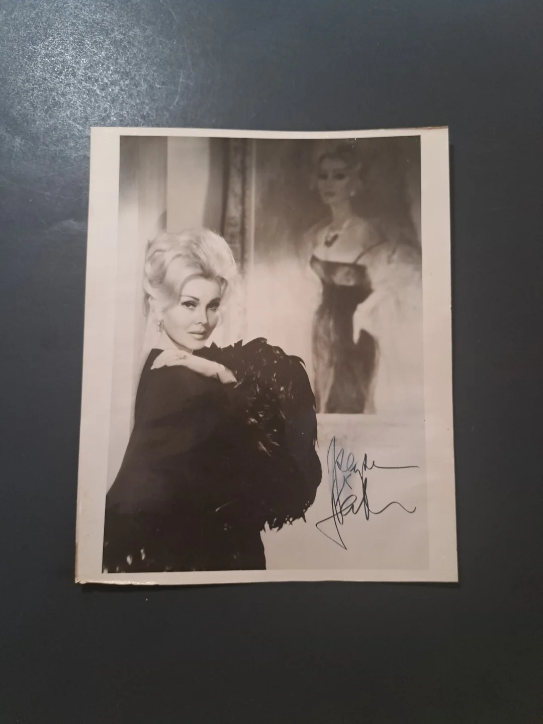 Zsa Zsa Gabor — Zsa Zsa Gabor Autographed 8x10 B&W Portrait Photo – Vintage Hollywood Glamour