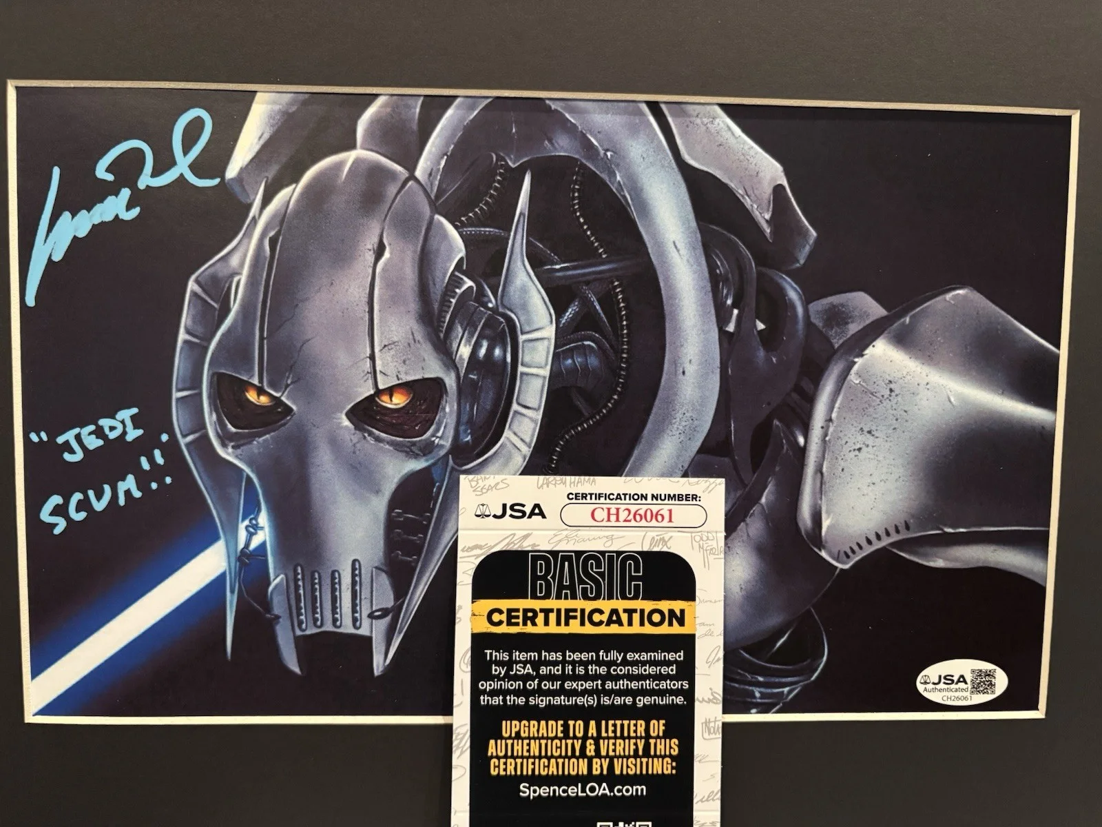 Matthew Wood — Star Wars Episode III Matthew Wood Autograph General Grevious Remarked JSA COA D, изображение 3