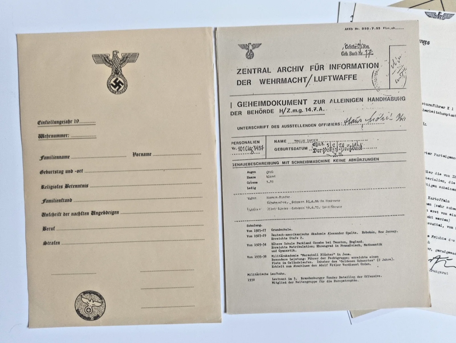 Fury movie (2014) Prop set of production German documents, image 2