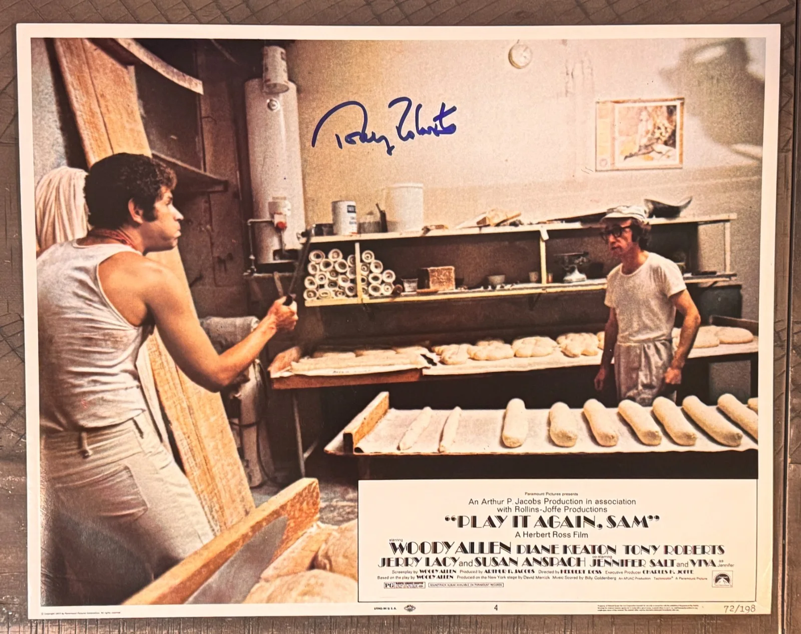 Tony Roberts — Tony Roberts Signed Lobby Card from Play It Again Sam 11X14 PHOTO JSA Certified, изображение 3