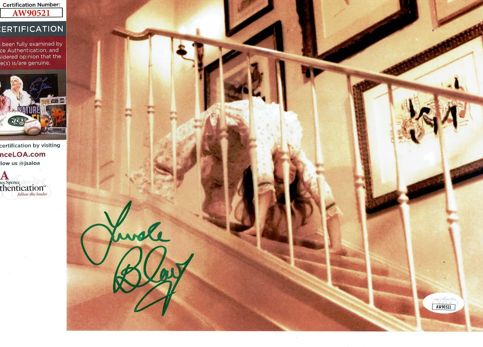 Linda Blair — The Exorcist Linda Blair autographed 8x10 Down Stairs backwards JSA Certified