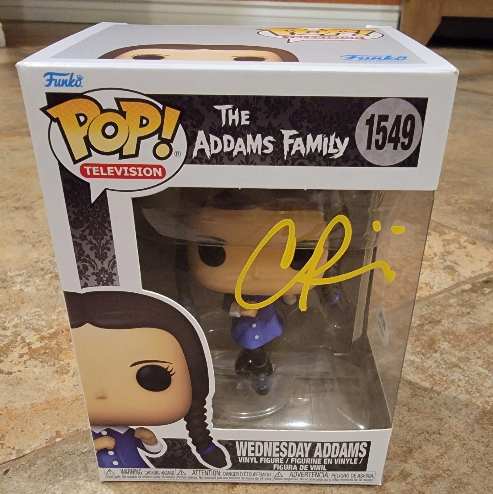 Christina Ricci — Christina Ricci signed Funko Pop 1549 The Addams Family Wednesday PSA DNA yellow