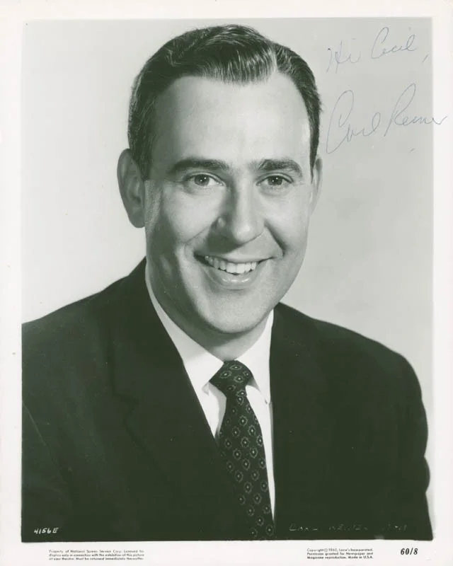 Carl Reiner — CARL REINER - INSCRIBED PRINTED PHOTOGRAPH SIGNED IN INK