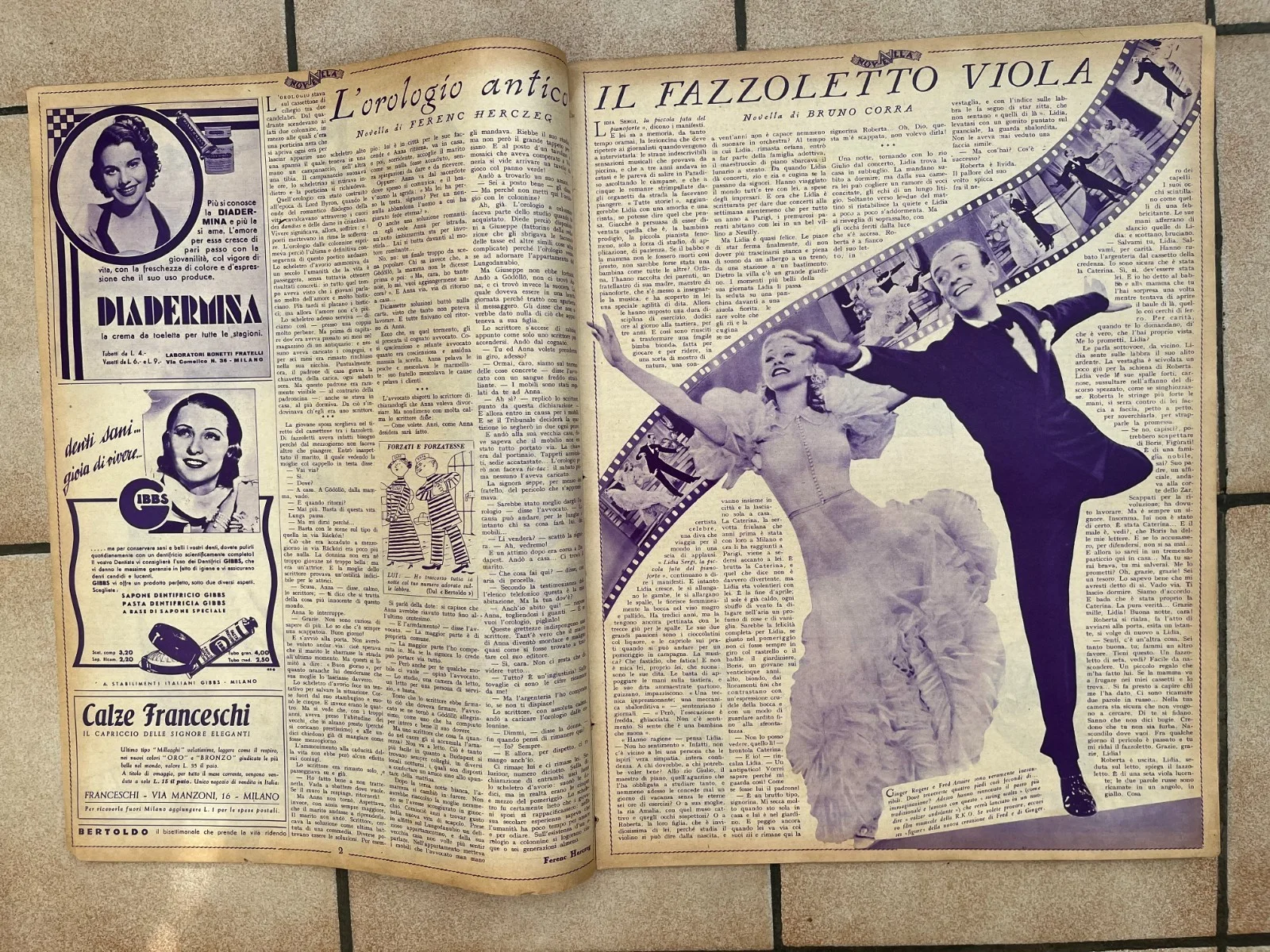 JEAN HARLOW STEFFI DUNA GINGER ROGERS FRED ASTAIRE MYRNA LOY Italian Mag 1936, изображение 5