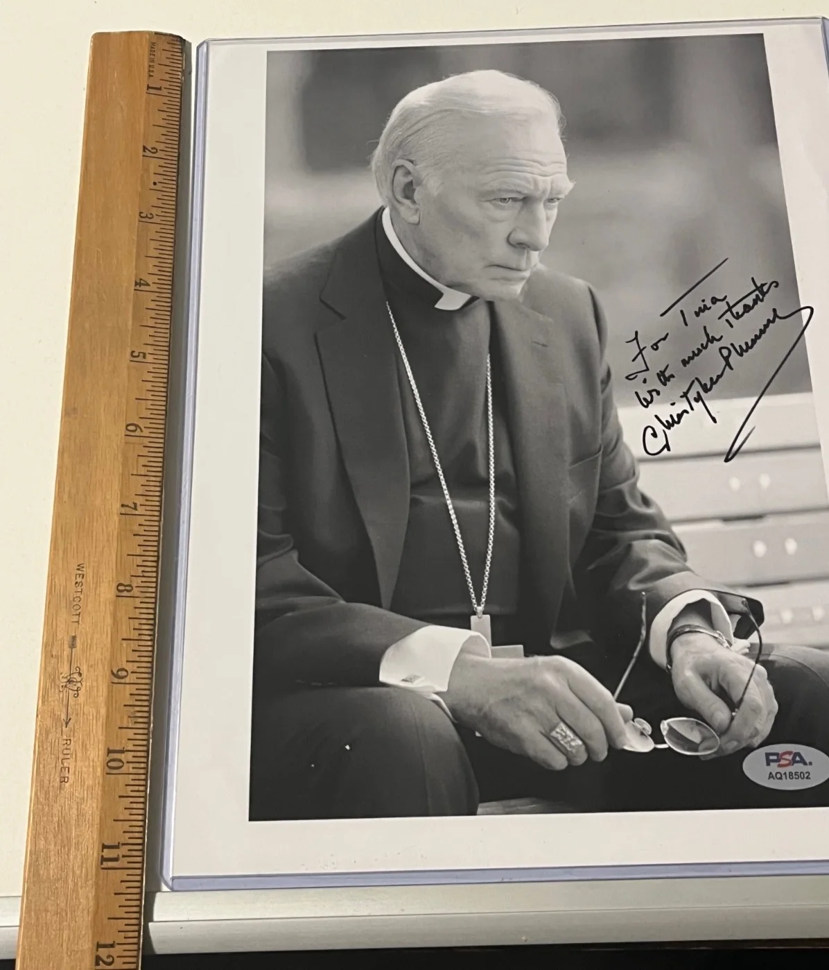 Christopher Plummer — Christopher Plummer Autographed Priest Picture PSA/DNA Authenticated Auto Signed, image 3