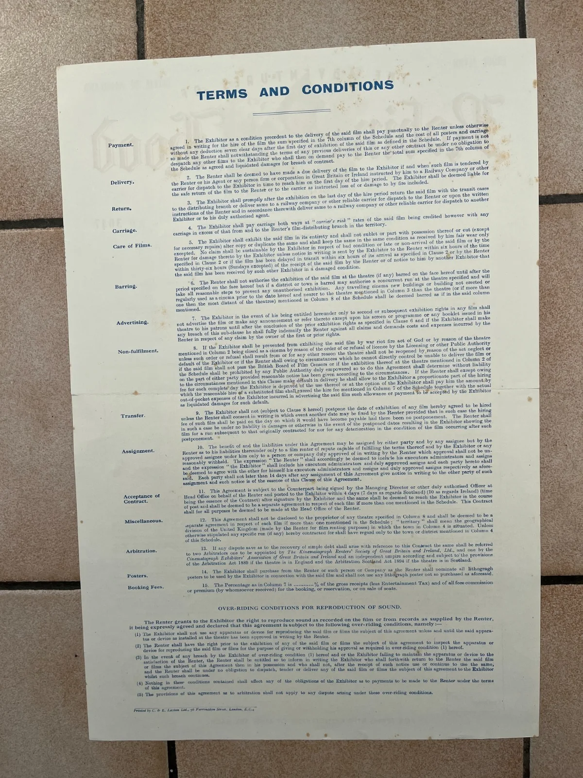 FIRST NATIONAL FILM DISTRIBUTORS Agreement 'Robin Hood' Errol Flynn 1938, изображение 3