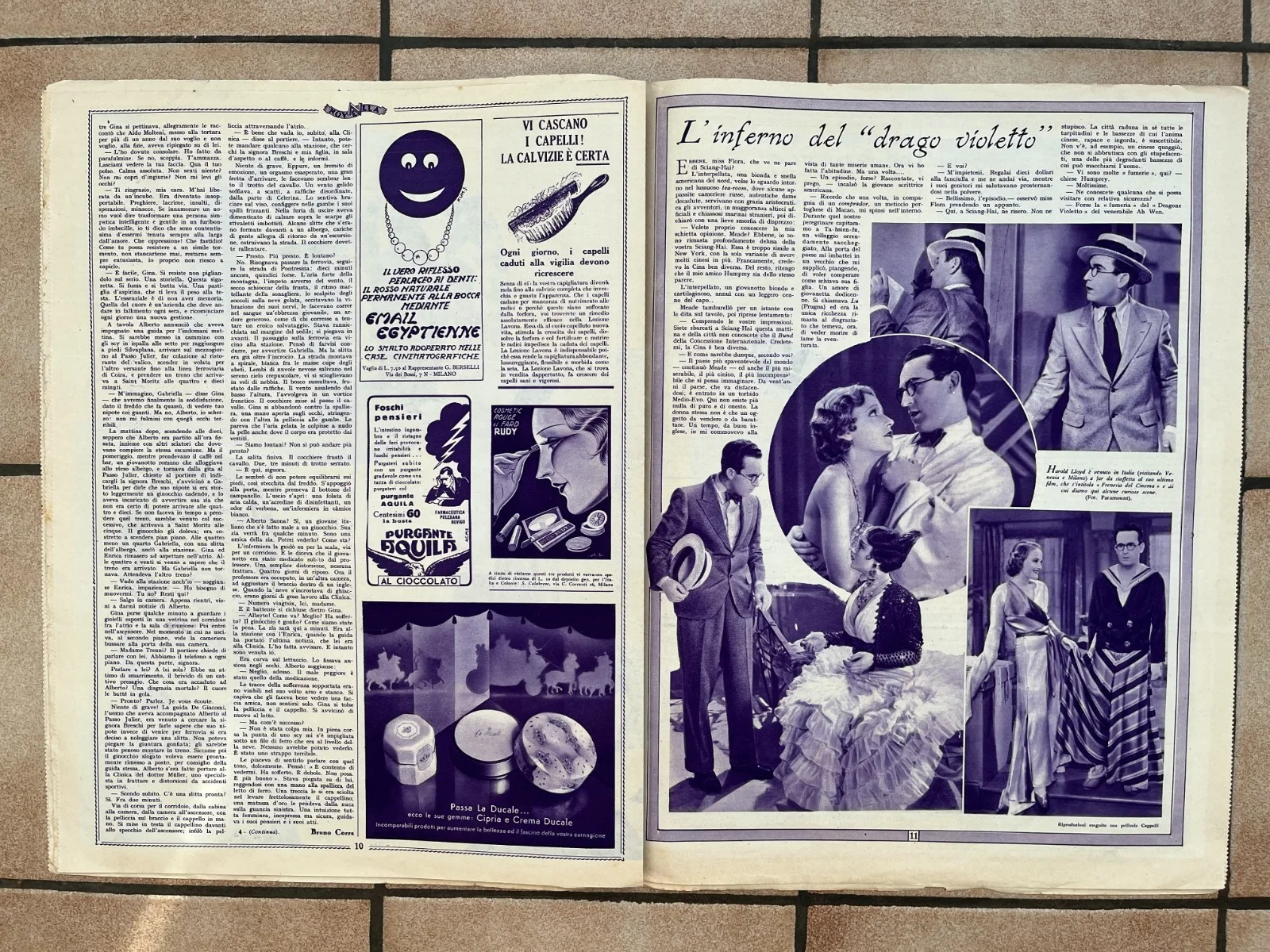 TALLULAH BANKHEAD WYNNE GIBSON GARBO BELLA LUGOSI HAROLD LLOYD Italian Mag 1932, изображение 4