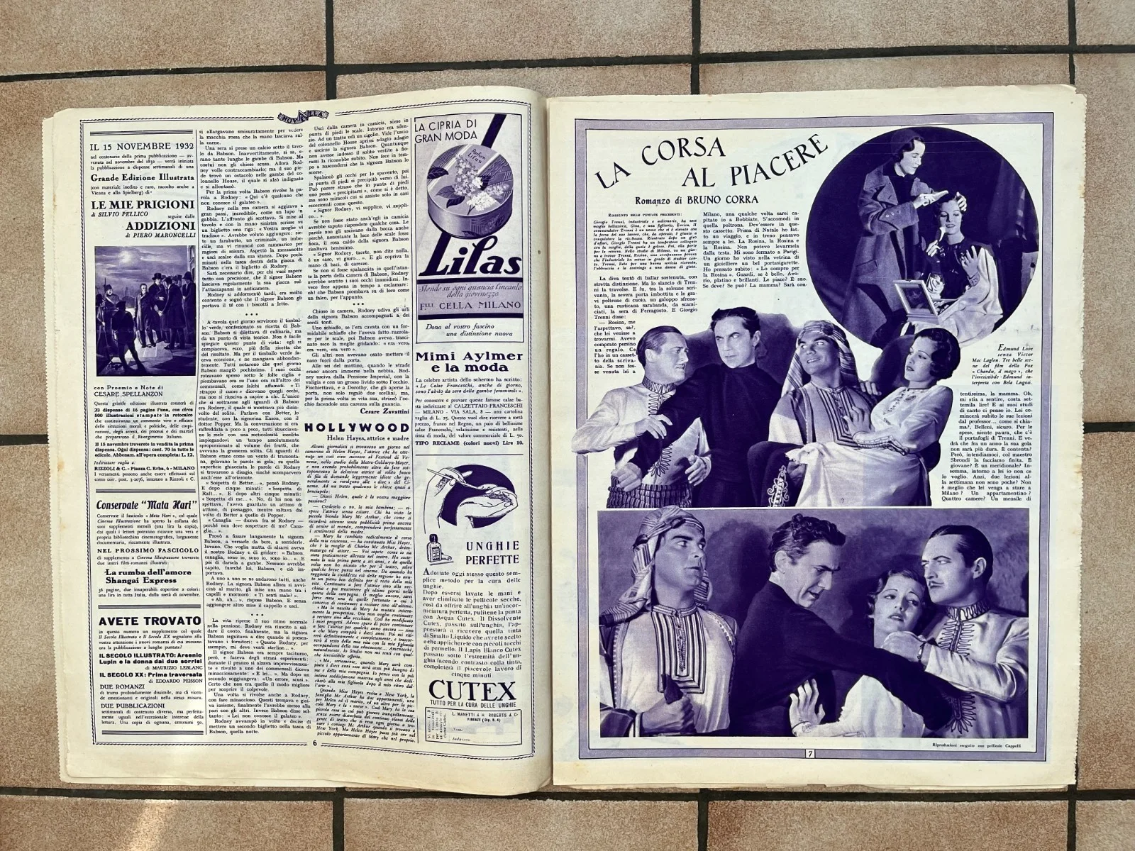 TALLULAH BANKHEAD WYNNE GIBSON GARBO BELLA LUGOSI HAROLD LLOYD Italian Mag 1932, изображение 5