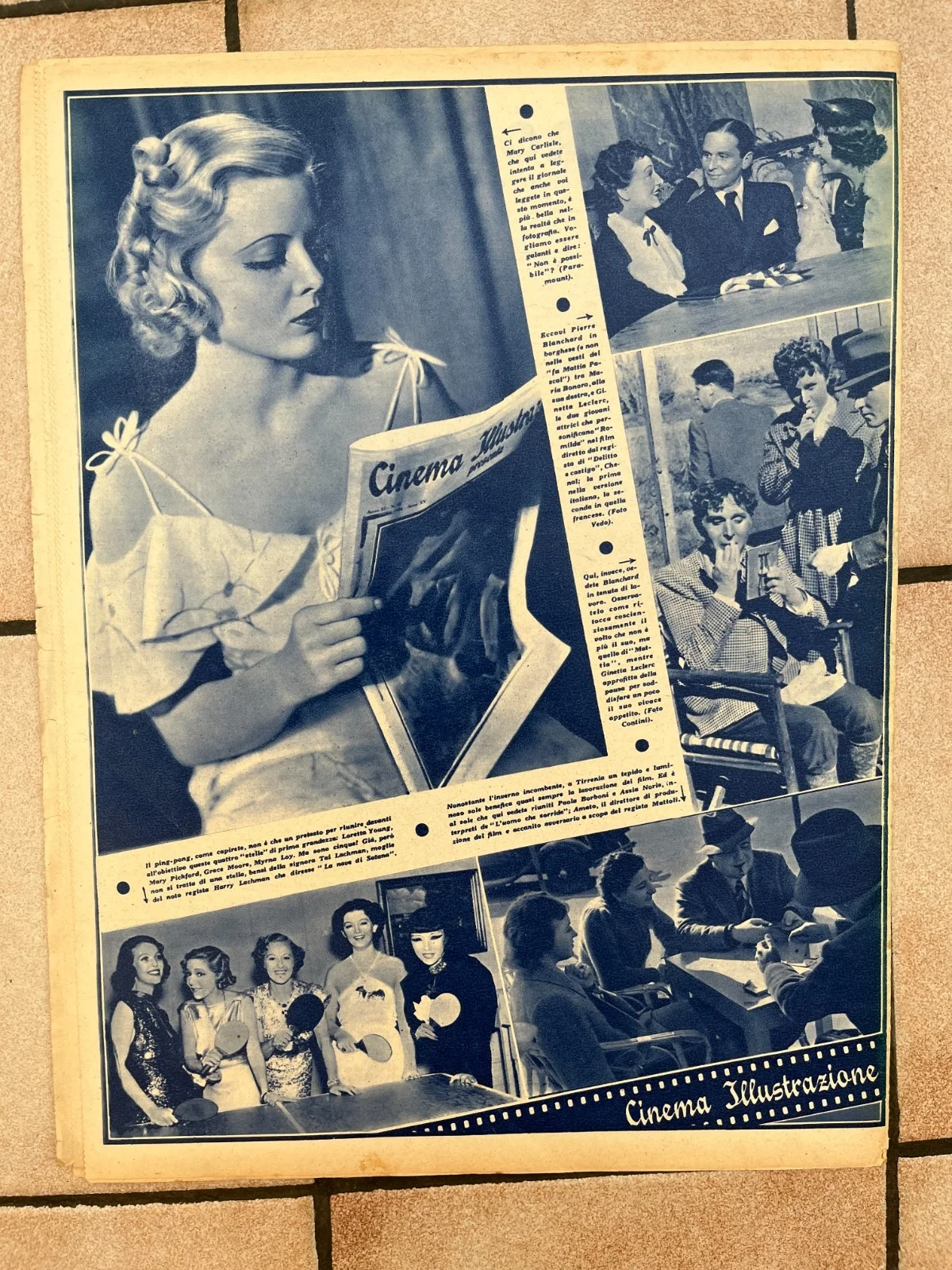 Vintage MIRIAM HOPKINS CAROLE LOMBARD FRED MAC MURRAY Italian Mag 1936, изображение 2