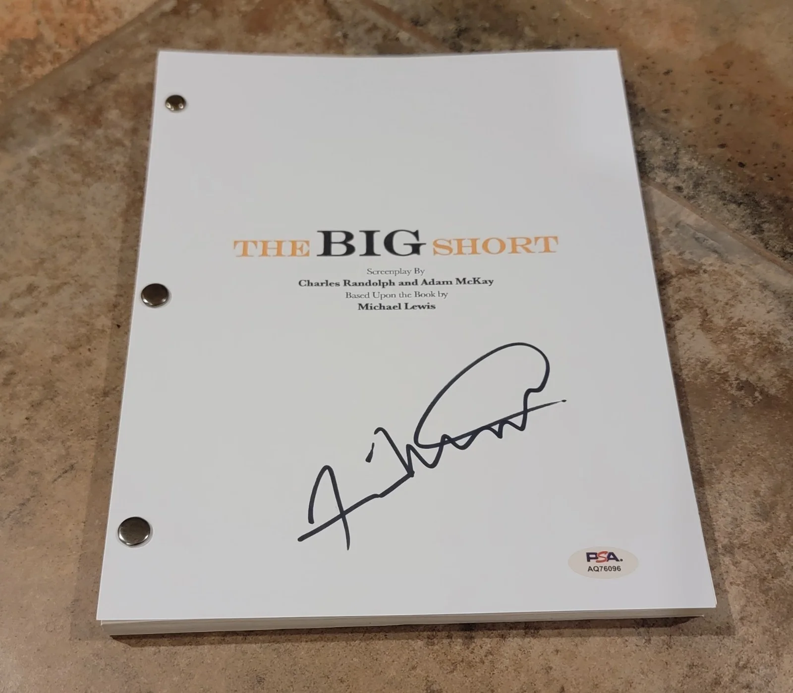 Finn Wittrock — Finn Wittrock signed The Big Short script full 171 pages PSA DNA autograph