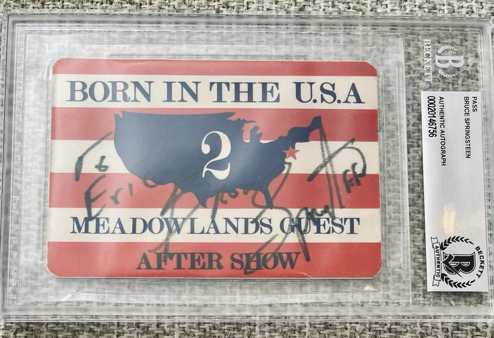 Bruce Springsteen Signed Iconic Born In The USA Pass Early Autograph Rare Becket, изображение 3