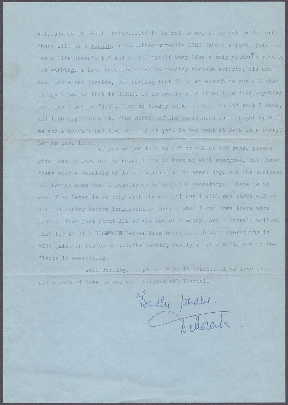 Deborah Kerr — DEBORAH KERR - TYPED LETTER SIGNED 06/24/1974, image 2