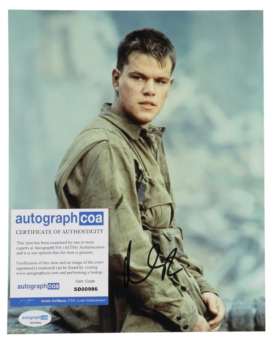 Matt Damon — 🔥 MATT DAMON signed Auto 8x10 Photo "Saving Private Ryan" ACOA Certified 🔥, image 2