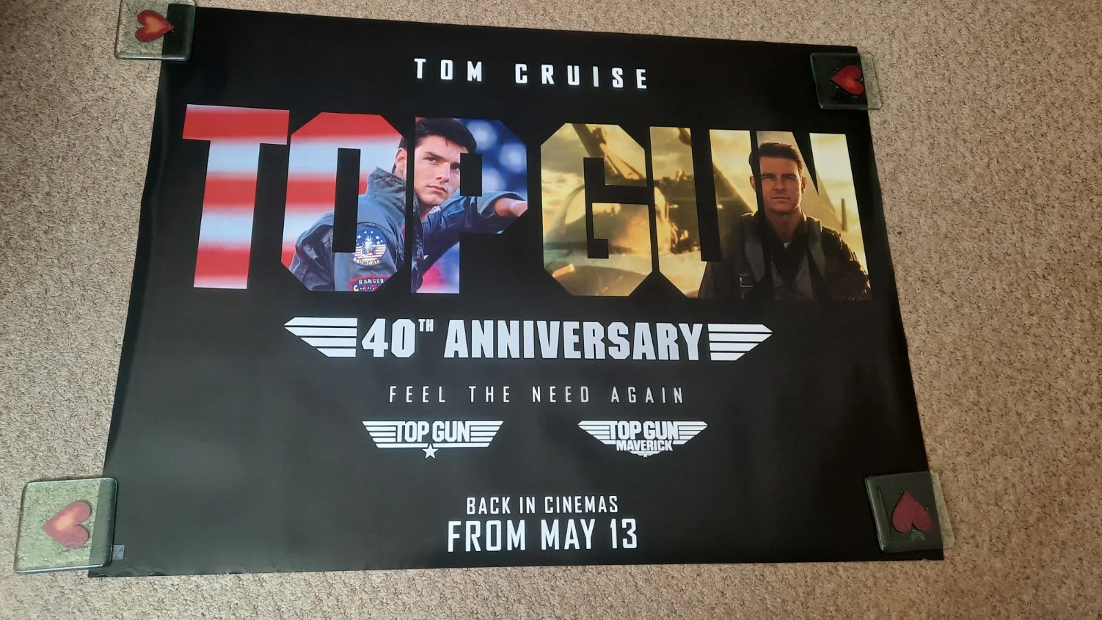 Top Gun Original Quad cinema Poster 40th Anniversary double bill, image 2