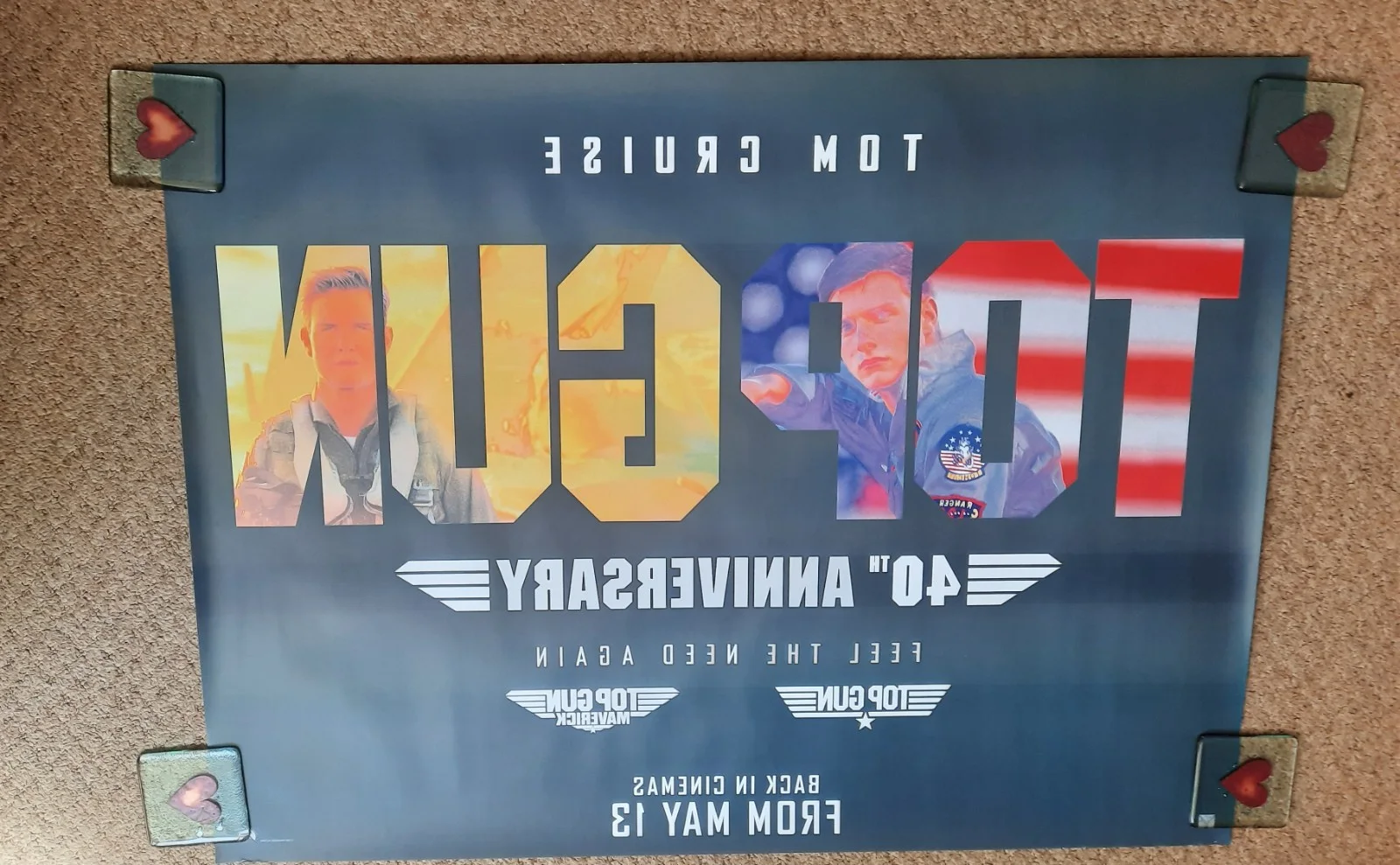 Top Gun Original Quad cinema Poster 40th Anniversary double bill, image 4