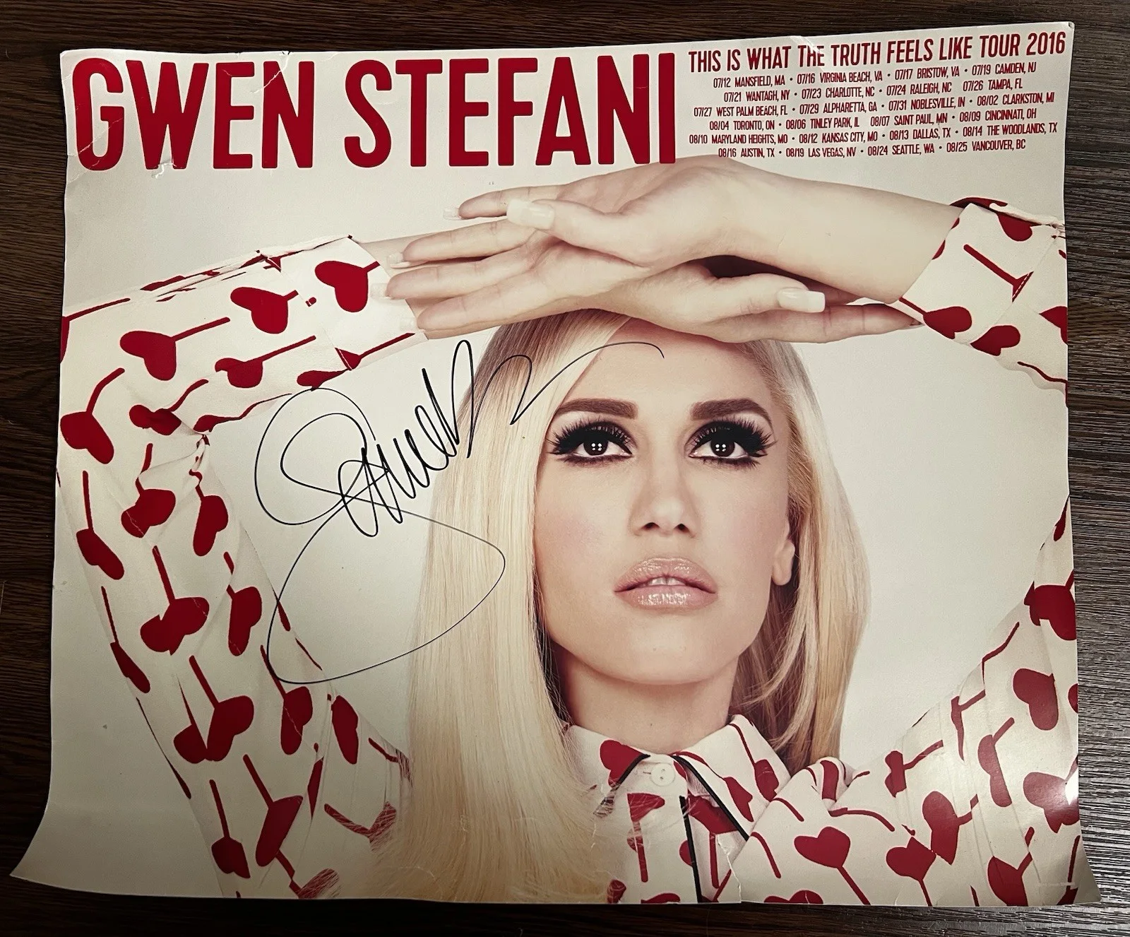 Gwen Stefani Signed Tour Poster 2016 VIP Fan Pack autograph, image 3