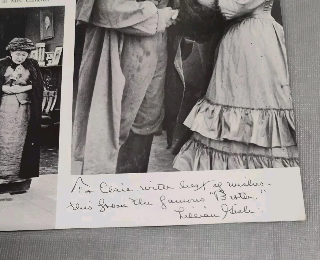 Lillian Gish — SILENT FILM ACTRESS LILLIAN GISH AUTOGRAPH Book Page About Birth Of A Nation, изображение 2