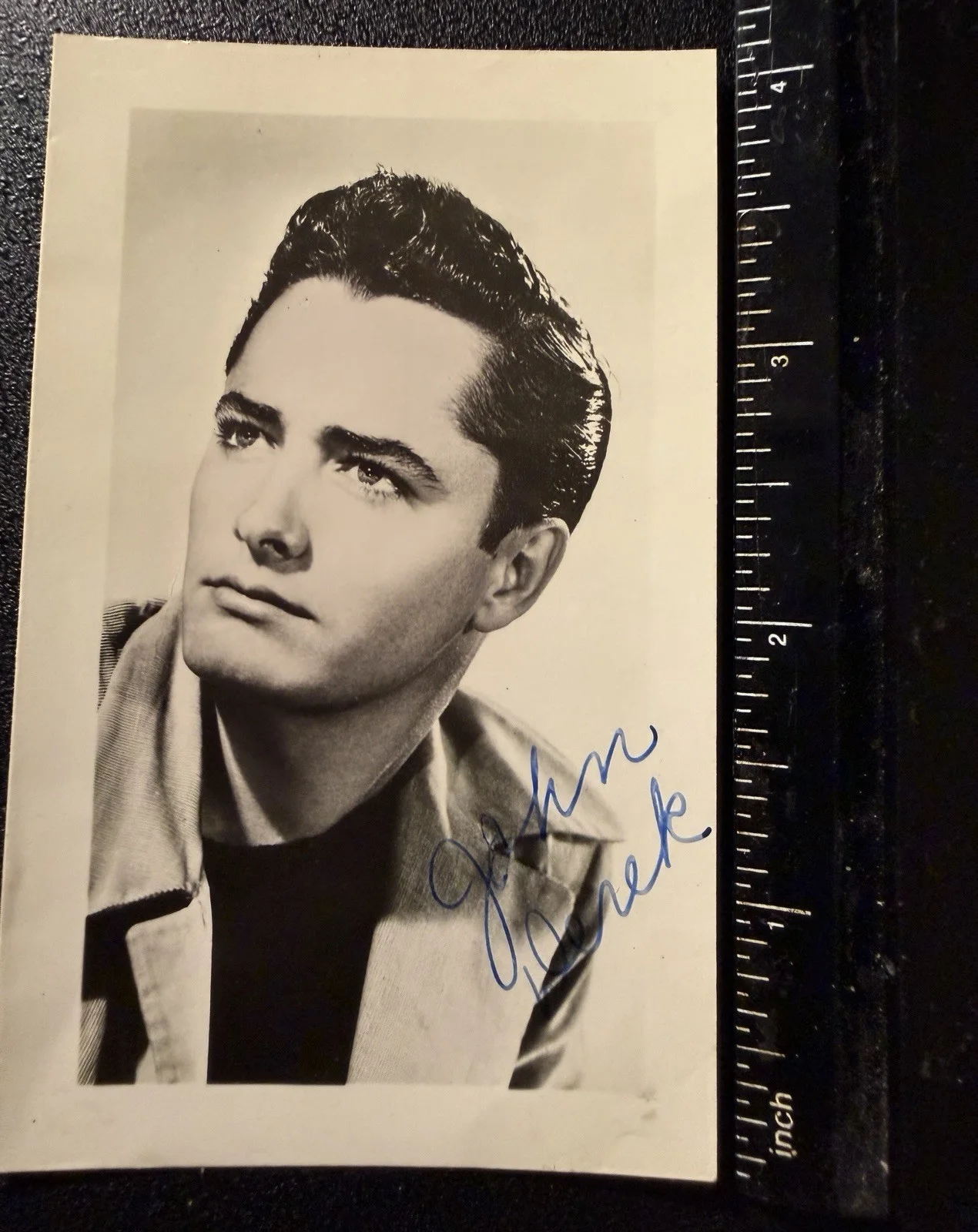vintage JOHN DEREK 2.5” x 4” photograph, image 2