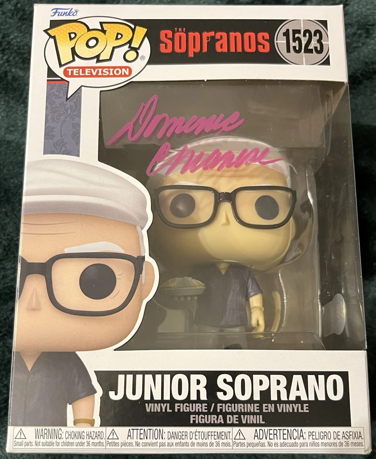 Dominic Chianese — DOMINIC CHIANESE Signed FUNKO POP! Auto COA #1523 JUNIOR SOPRANO The Sopranos