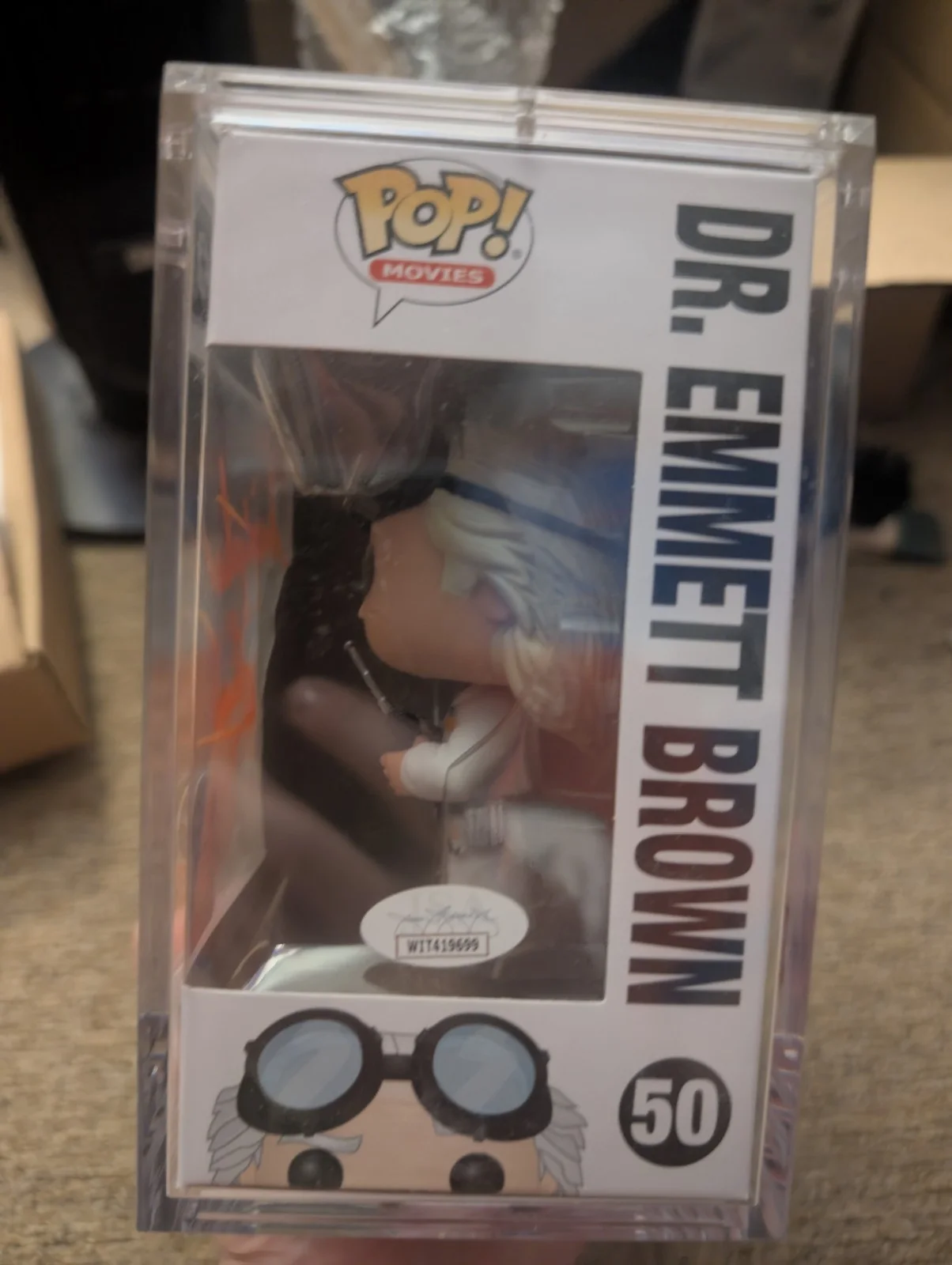 Christopher Lloyd — Christopher Lloyd Signed Funko Pop Dr Emmett Brown #50 Back To The Future JSA, image 2