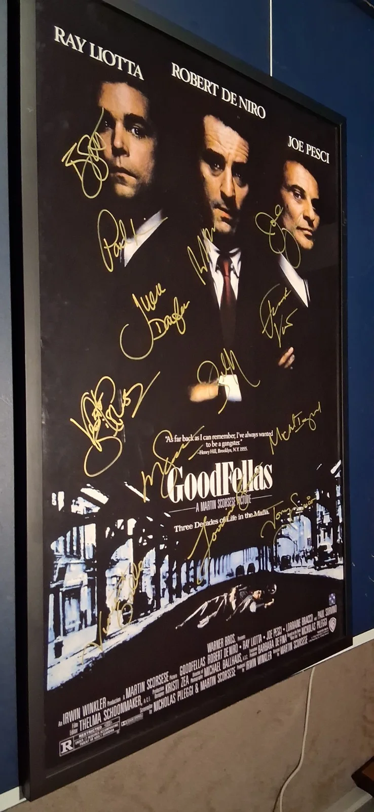 Goodfellas Cast Signed 28x42 framed Movie Poster Scorsese DeNiro Pesci Liotta+, изображение 2