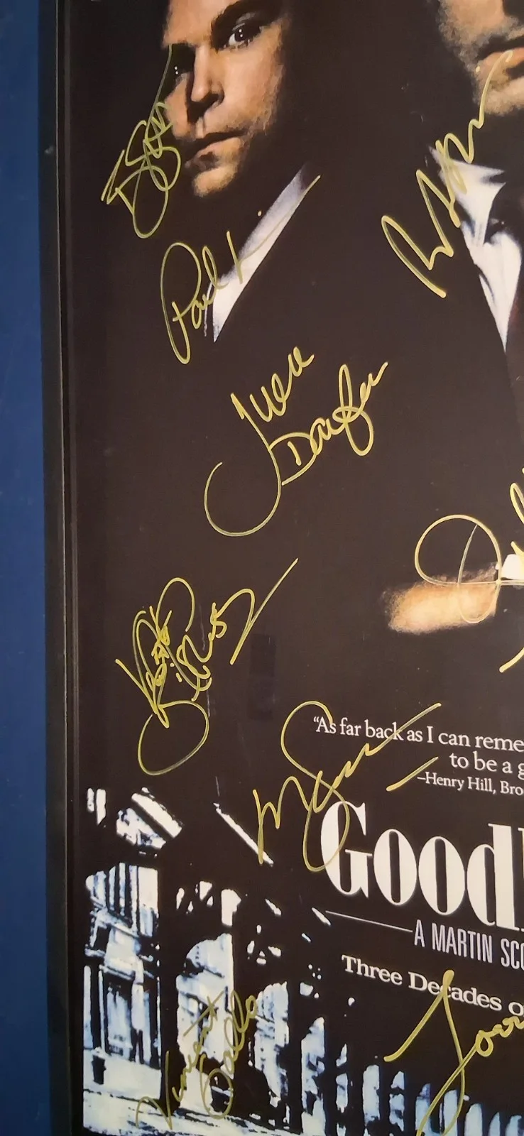 Goodfellas Cast Signed 28x42 framed Movie Poster Scorsese DeNiro Pesci Liotta+, изображение 3