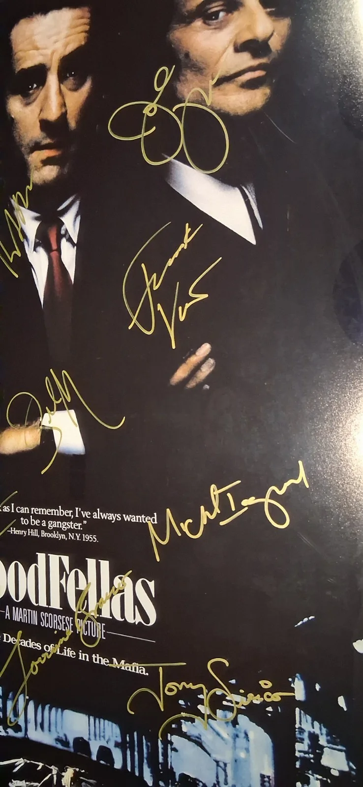 Goodfellas Cast Signed 28x42 framed Movie Poster Scorsese DeNiro Pesci Liotta+, изображение 5