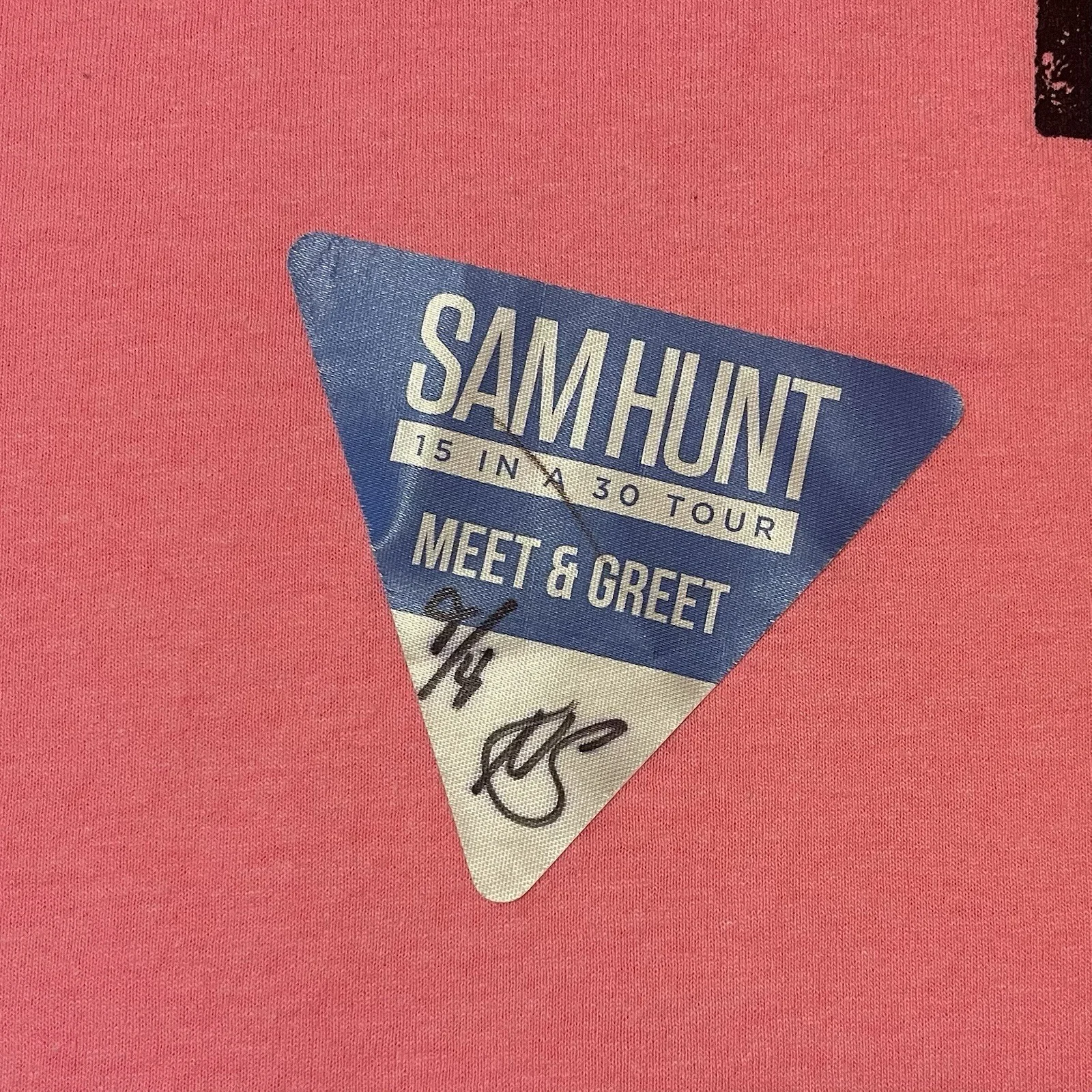 Autographed Sam Hunt 15 In A 30 Tour Meet & Greet Shirt Size Youth XL, image 5