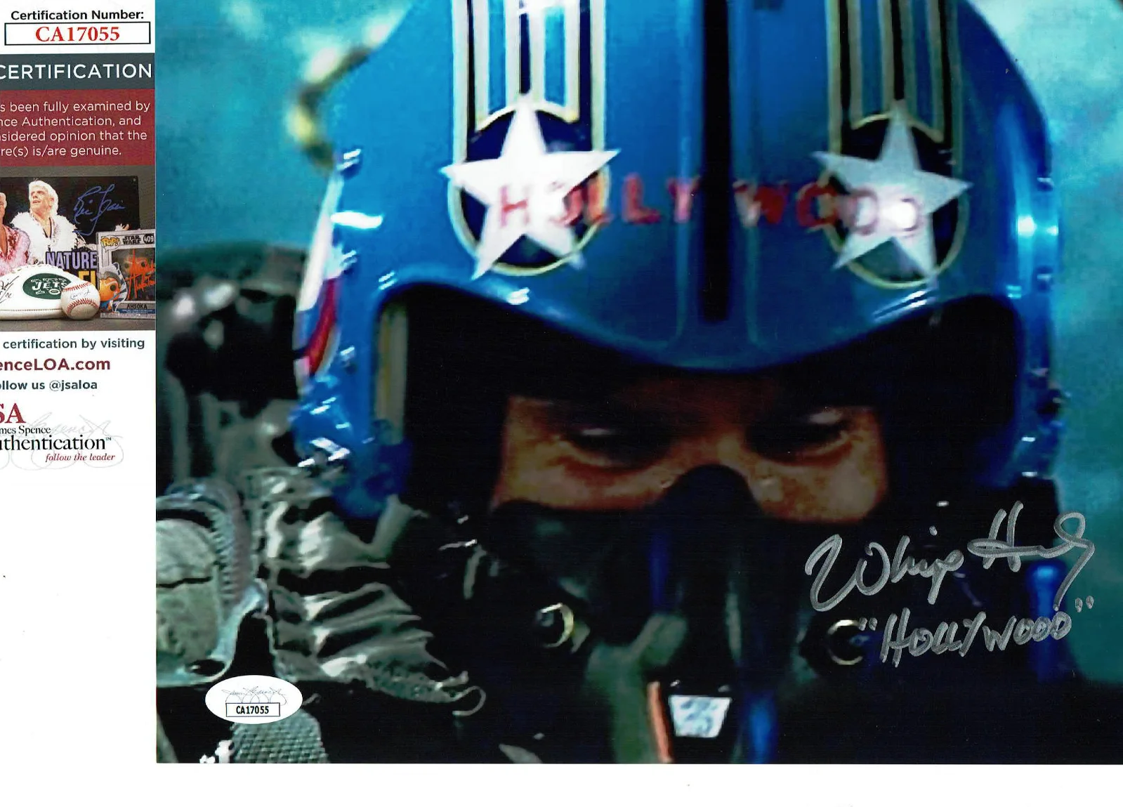 Whip Hubley — Top Gun” Whip Hubley “Hollywood” autographed 8x10 Color Photo JSA Certified **