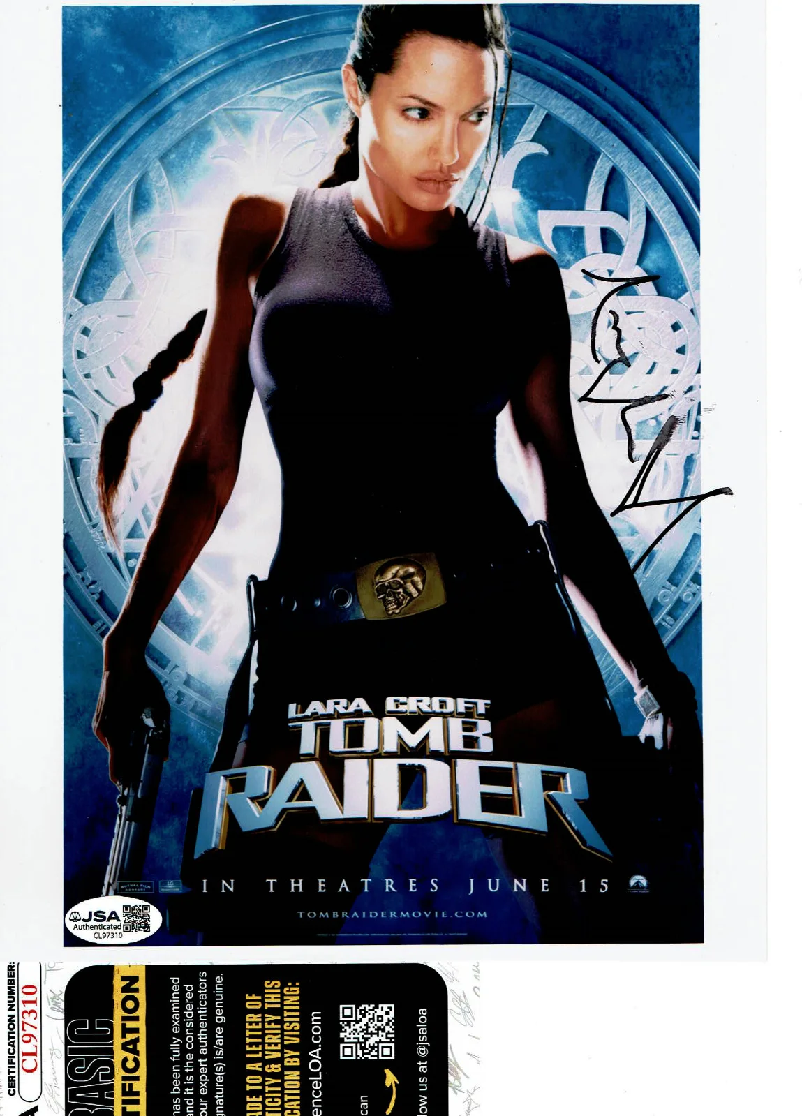 Angelina Jolie — Angelina Jolie autographed 8x10 Tomb Raider photo JSA Certified